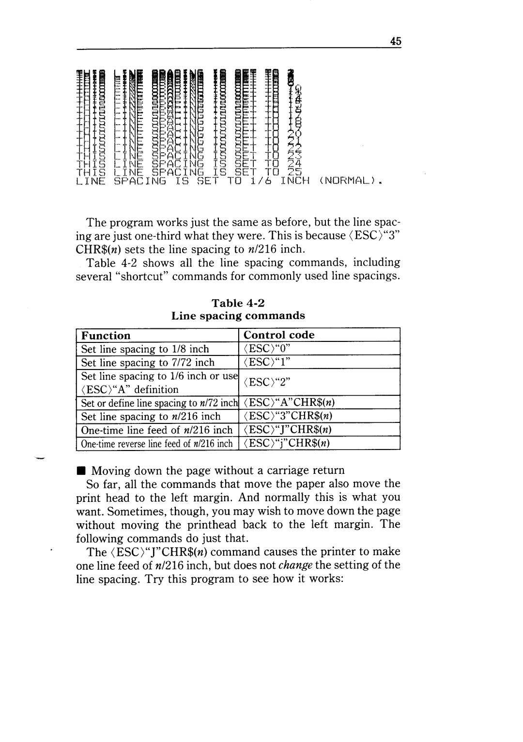 Star Micronics NX-10 user manual Line spacing commands 