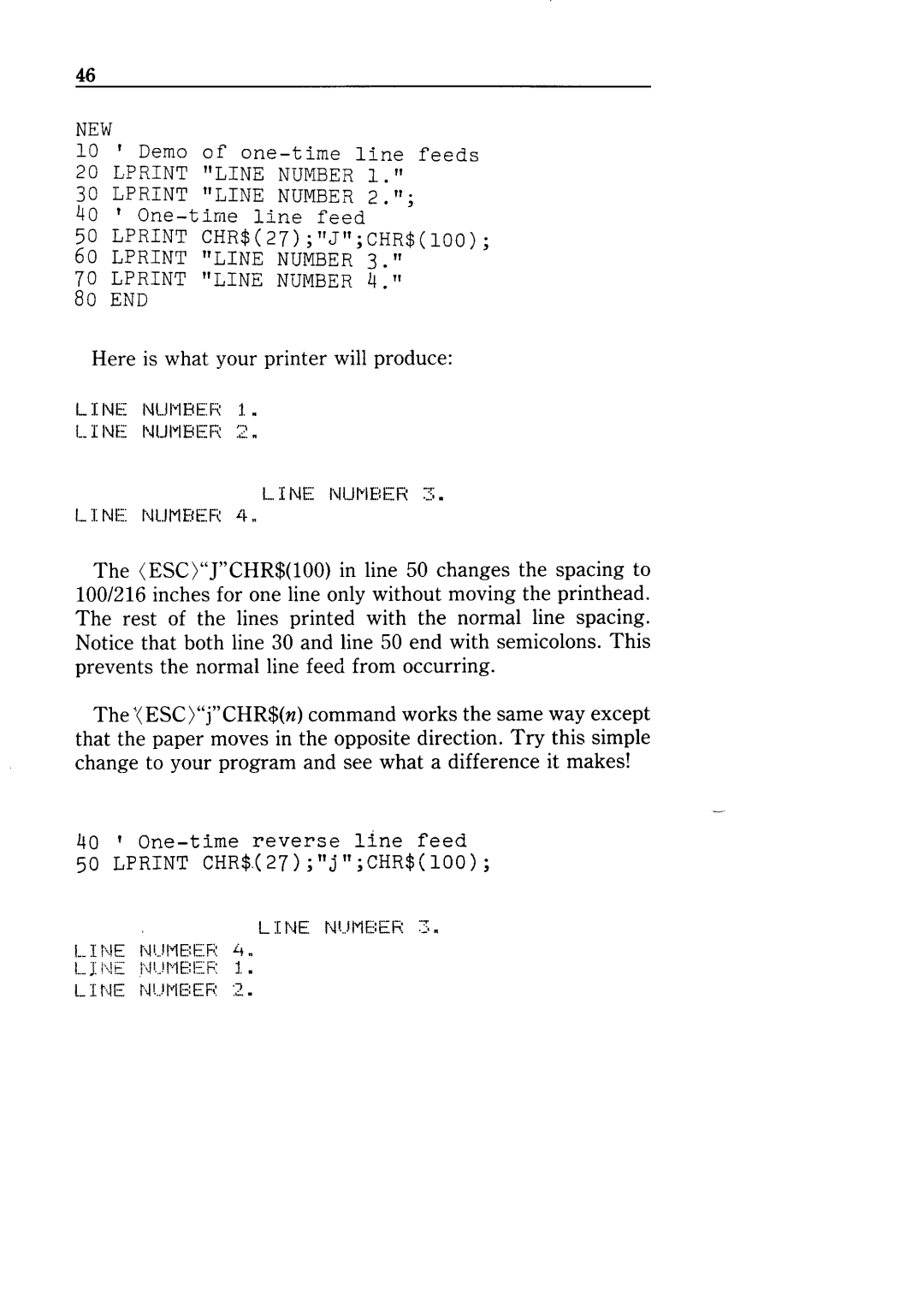 Star Micronics NX-10 user manual Demo ofone-time line feeds 