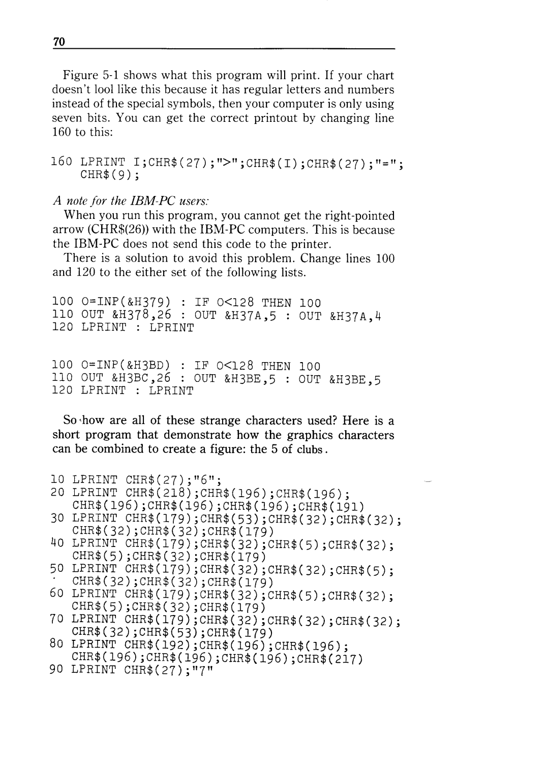 Star Micronics NX-10 user manual Lprint ICHR$27CHR$ICHR$27= CHR$9 