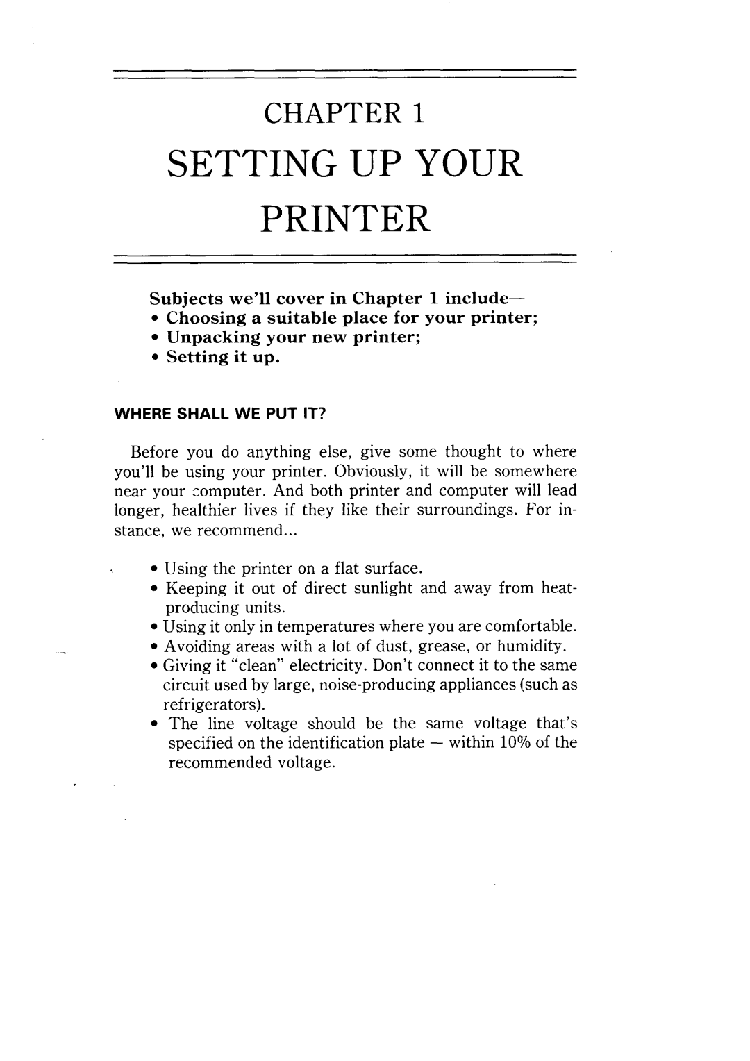 Star Micronics NX-10 user manual Setting UP Your Printer 