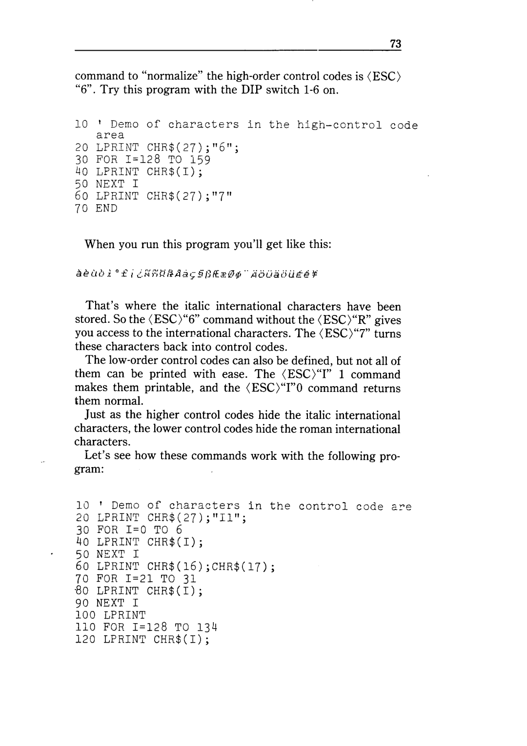 Star Micronics NX-10 user manual Lprint CHR$I Next 