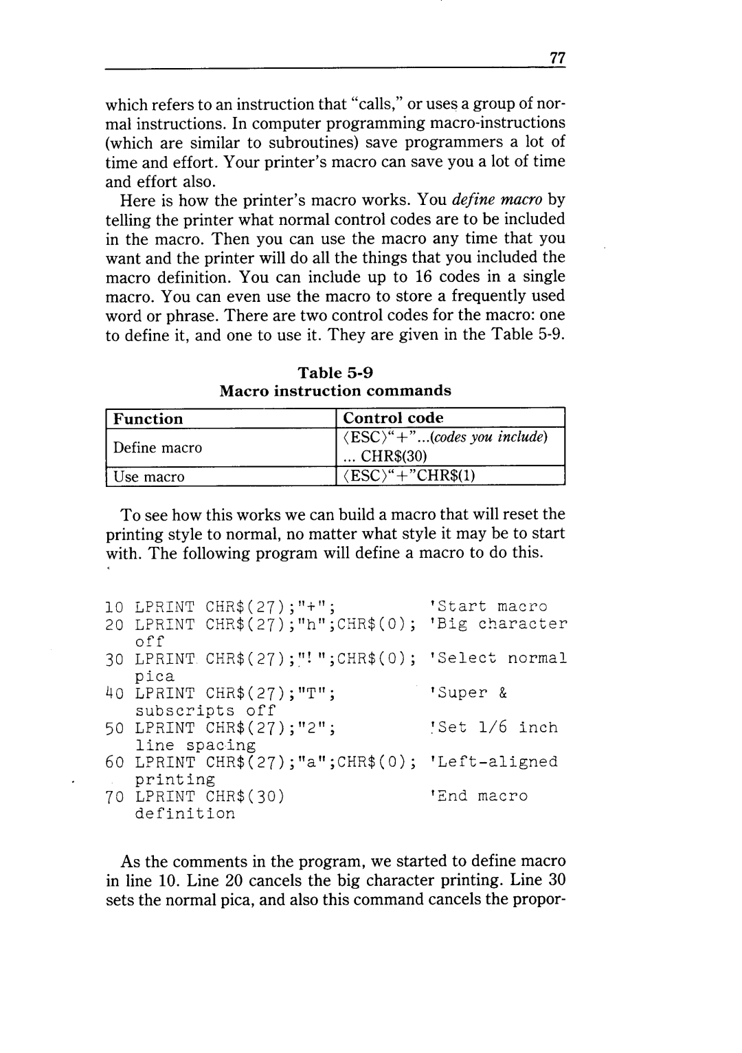 Star Micronics NX-10 user manual ESC+CHR$l 