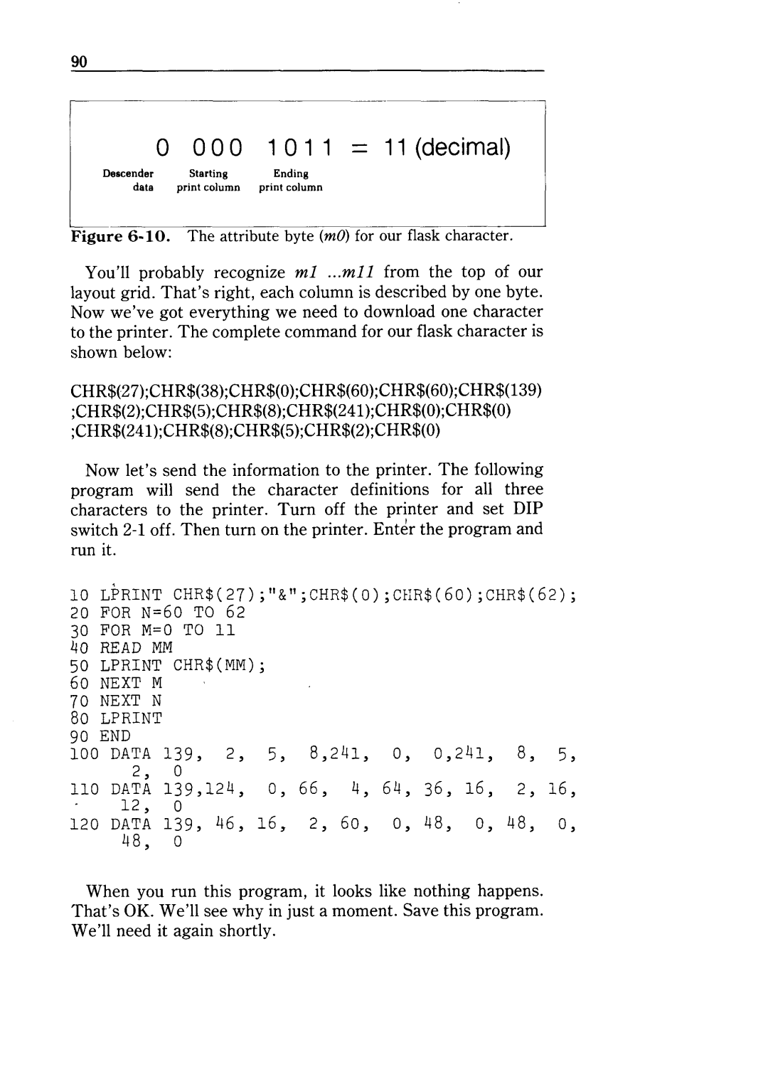 Star Micronics NX-10 user manual 000 1011 = lldecimal 