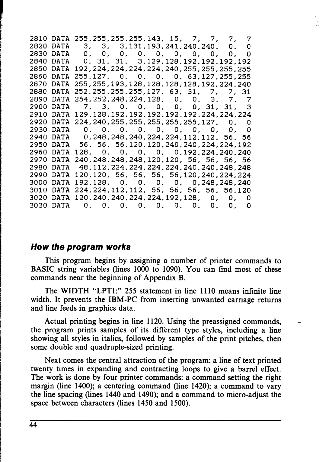 Star Micronics NX-1000 manual How the program works 