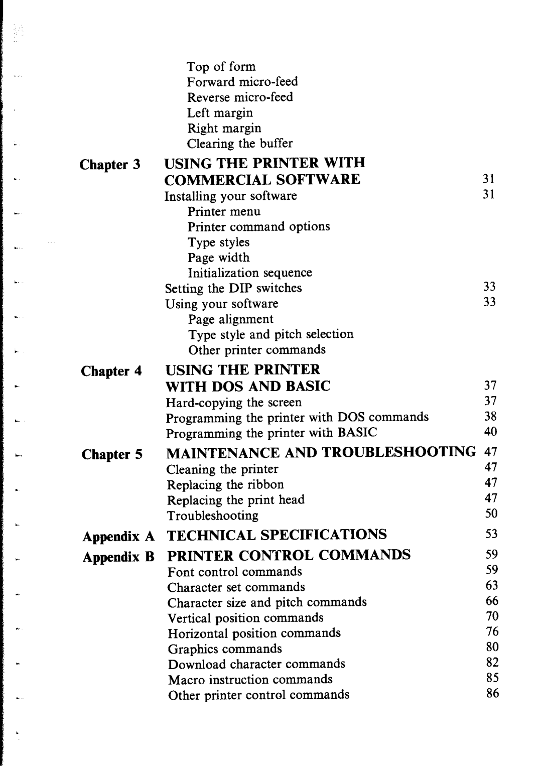 Star Micronics NX-1000 manual Using The Printer With Commercial Software, Using The Printer With Dos And Basic 