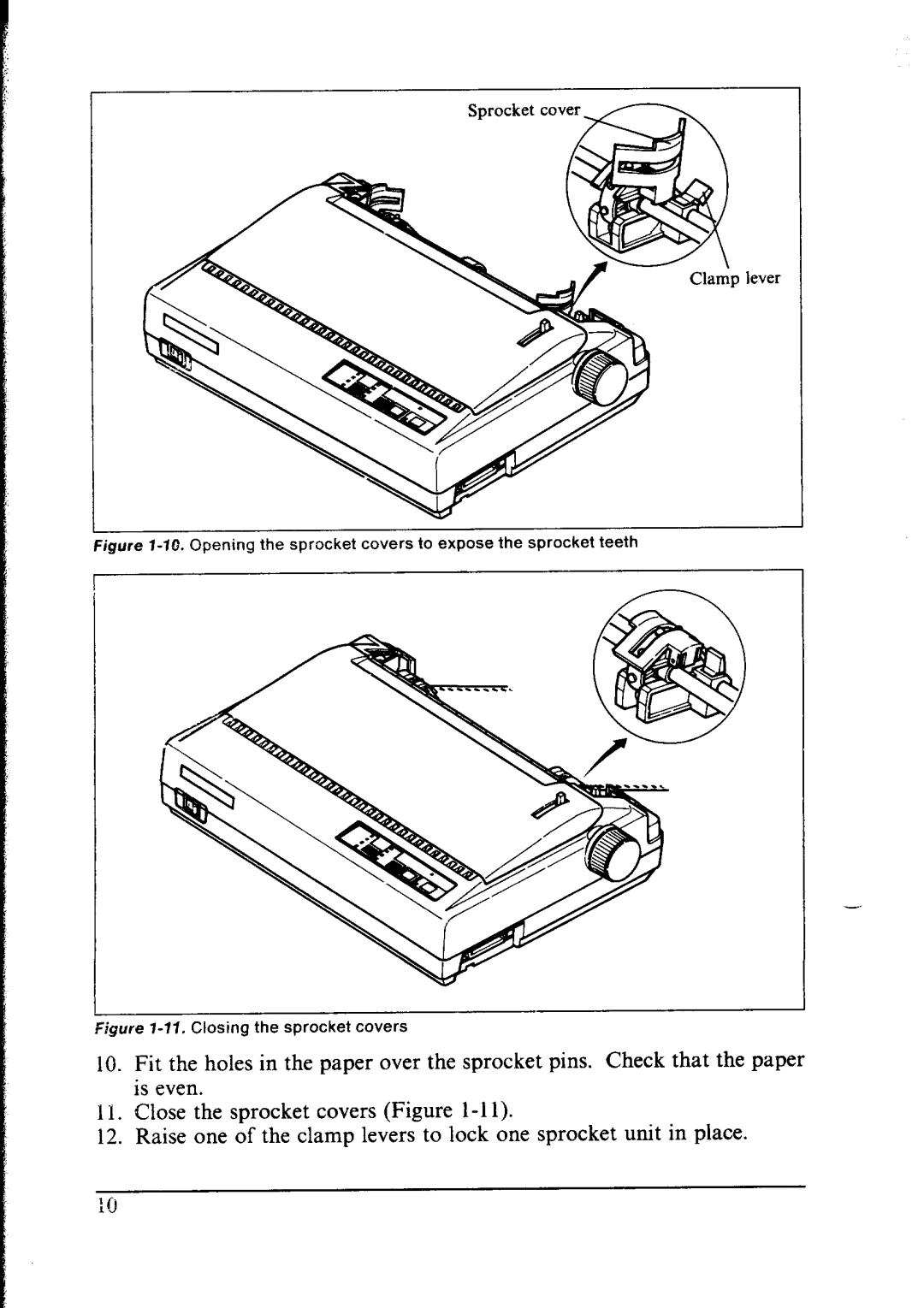 Star Micronics NX-1000 manual Closing the sprocket covers 