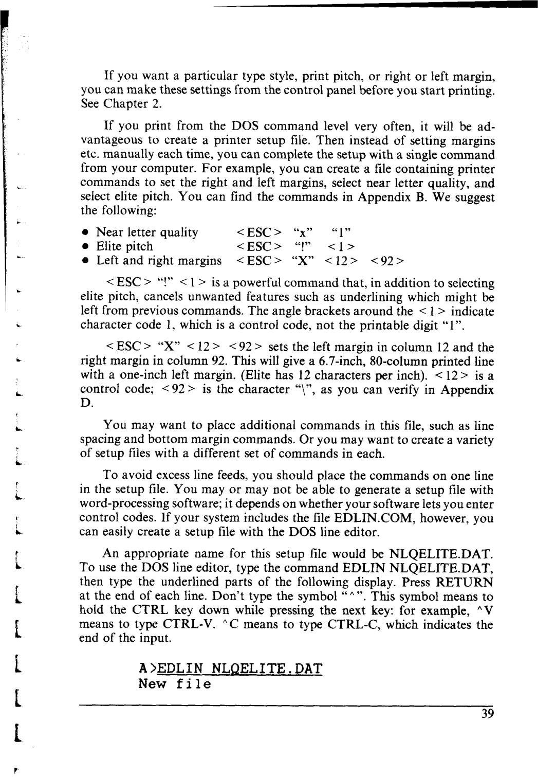 Star Micronics NX-1000 manual Aedlin NLQELITE.DAT 