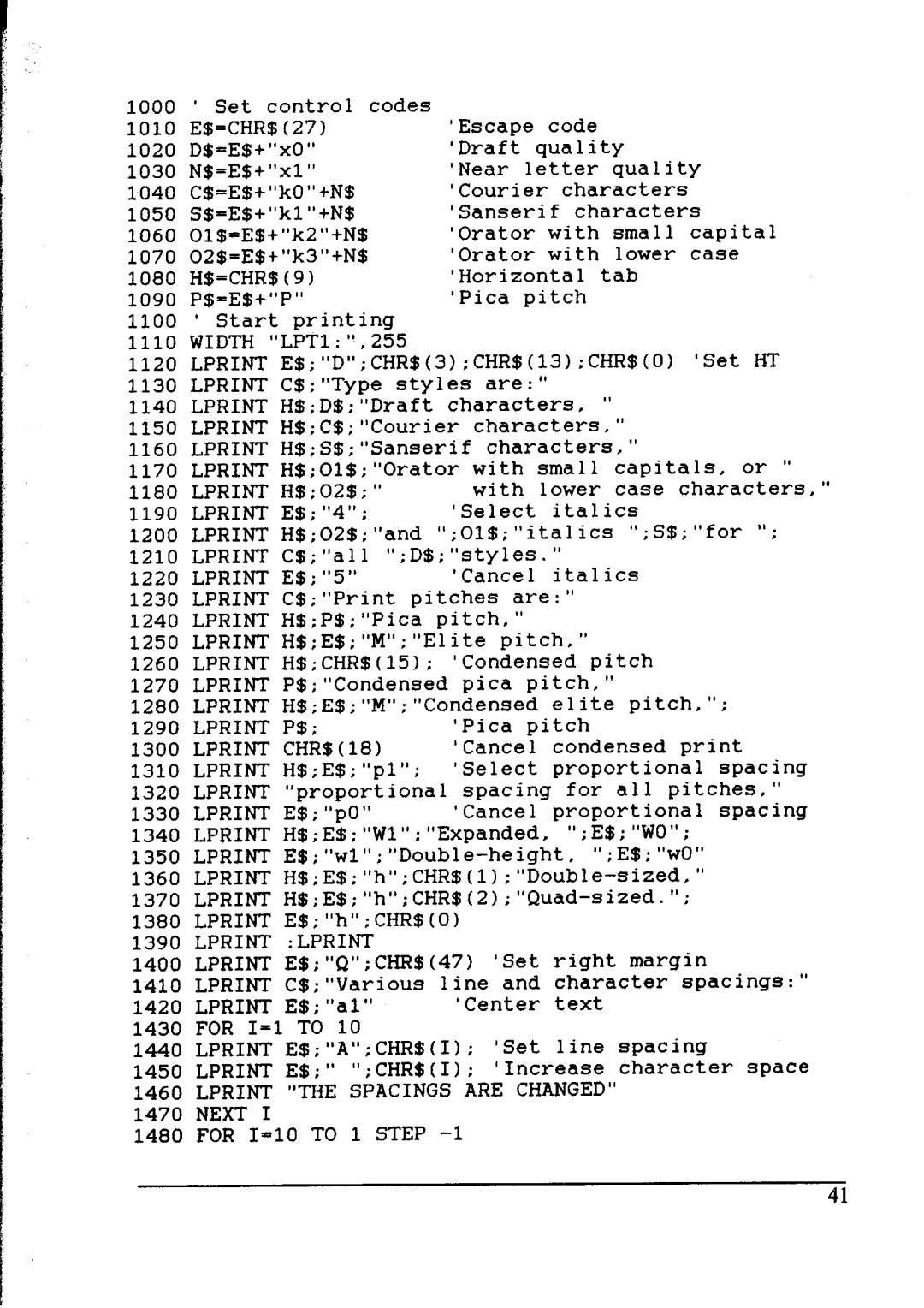 Star Micronics NX-1000 manual Lprint 