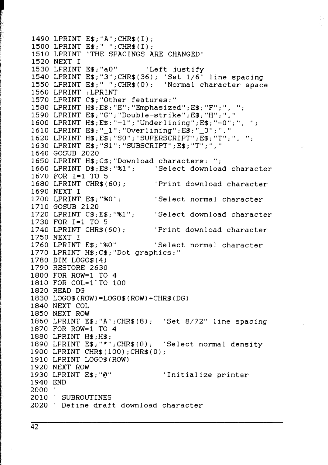 Star Micronics NX-1000 manual Lprint the Spacings are Changed 