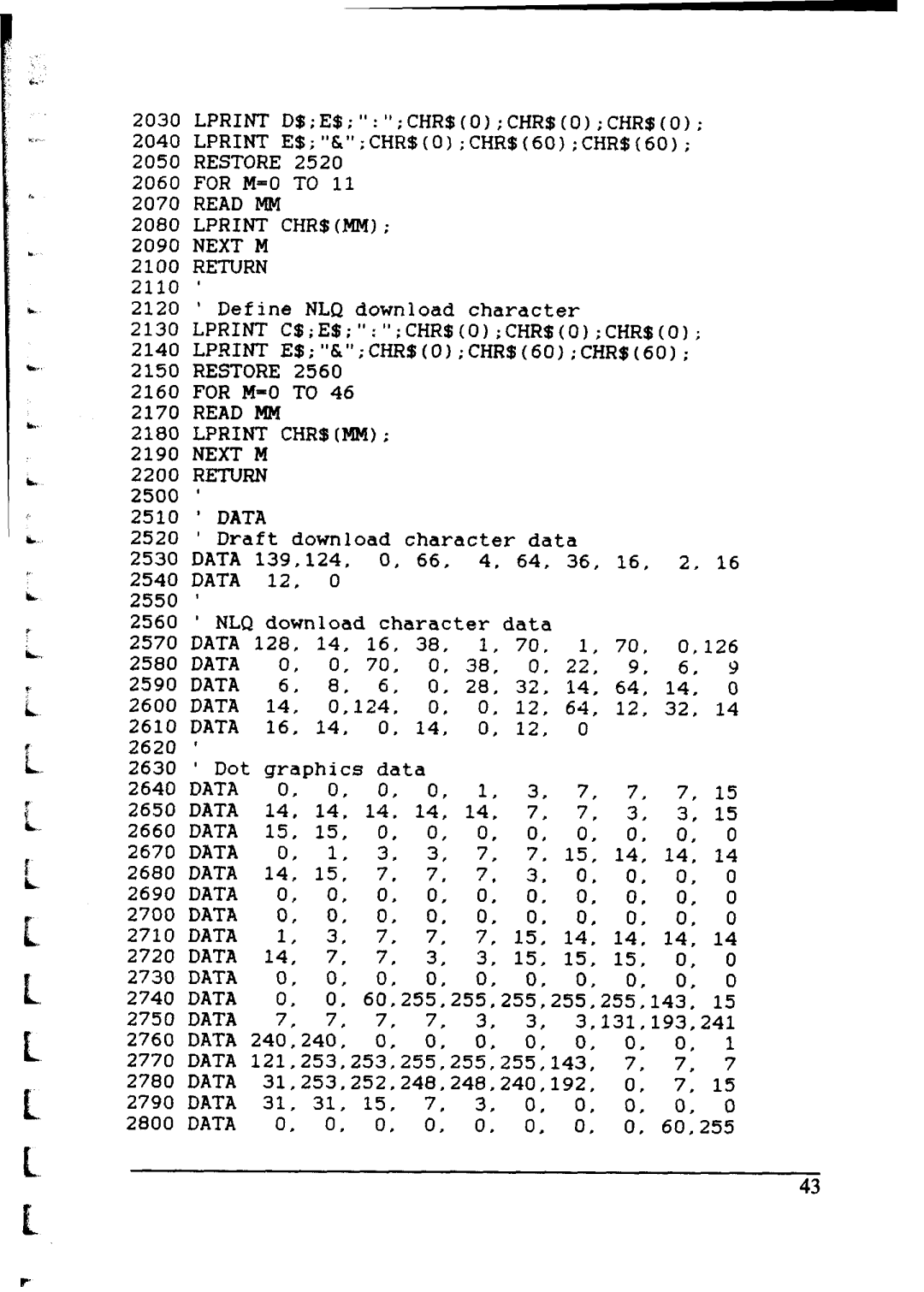 Star Micronics NX-1000 manual Lprint CHR$MM 