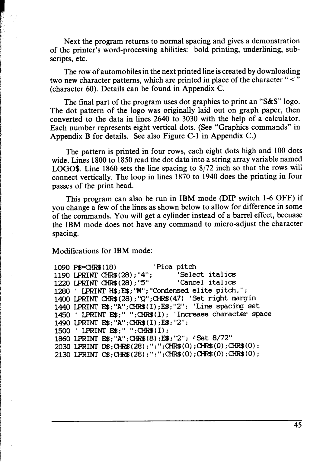 Star Micronics NX-1000 manual LPRINr rn cHR$I 