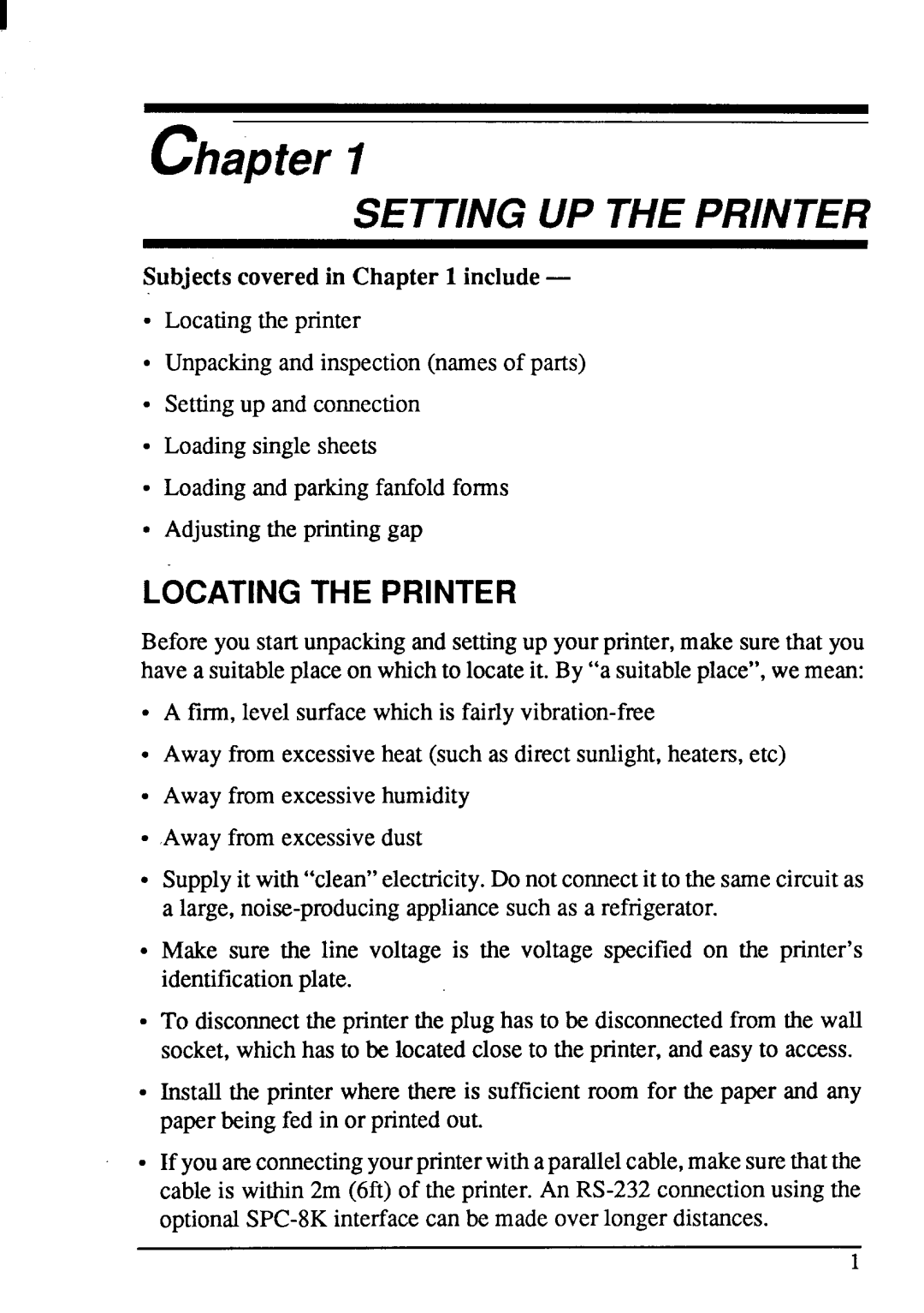 Star Micronics NX-1001 manual SET71NG UP the Printer 