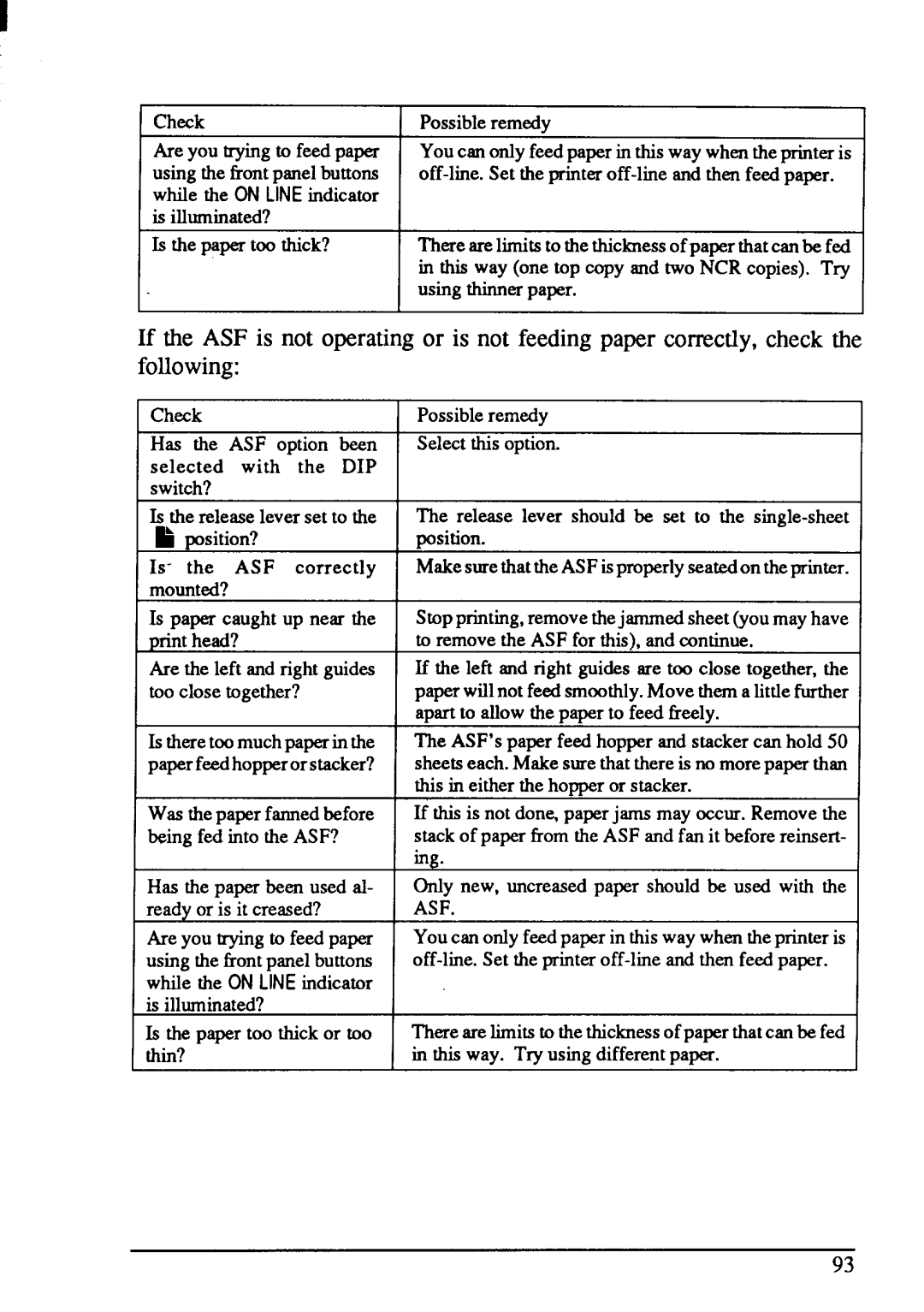 Star Micronics NX-1001 manual Usingthinnerpaper 