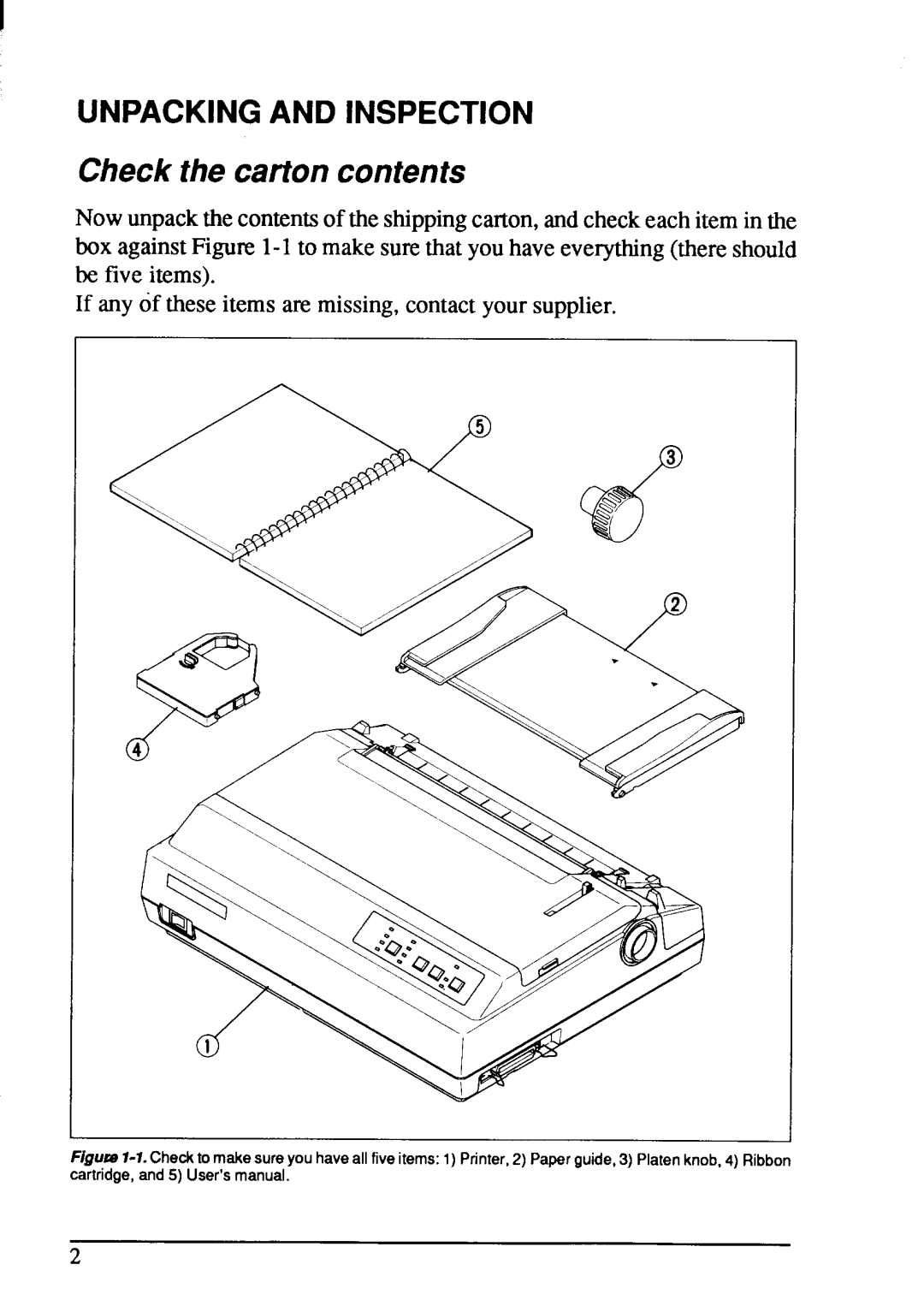 Star Micronics NX-1001 manual Check the cartoncontents 