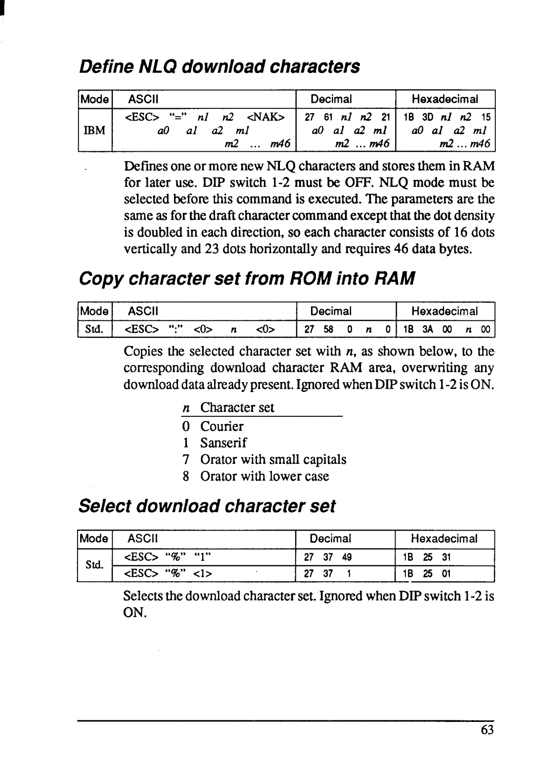 Star Micronics NX-1001 manual AO al M46 