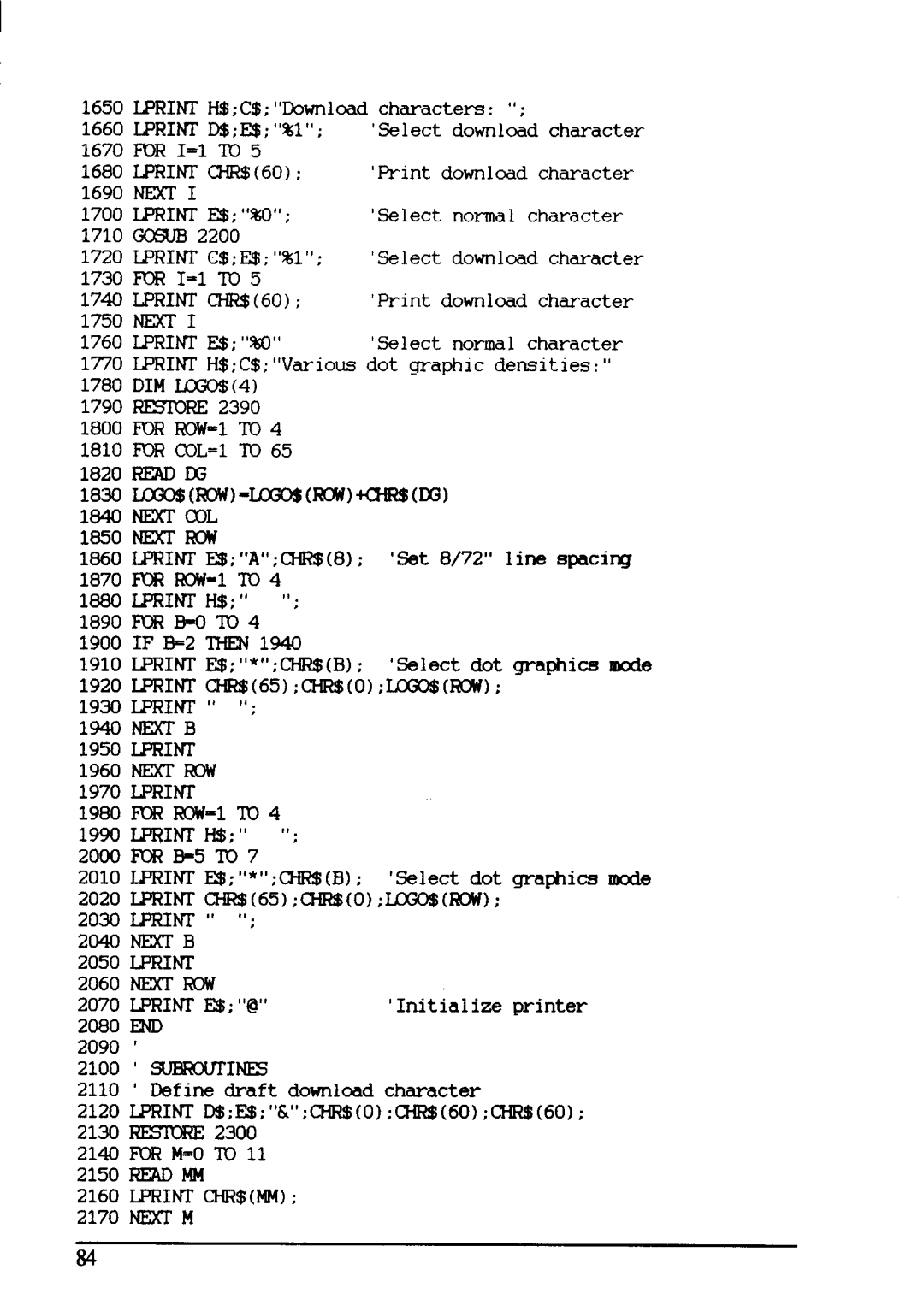 Star Micronics NX-1001 manual Lprint 