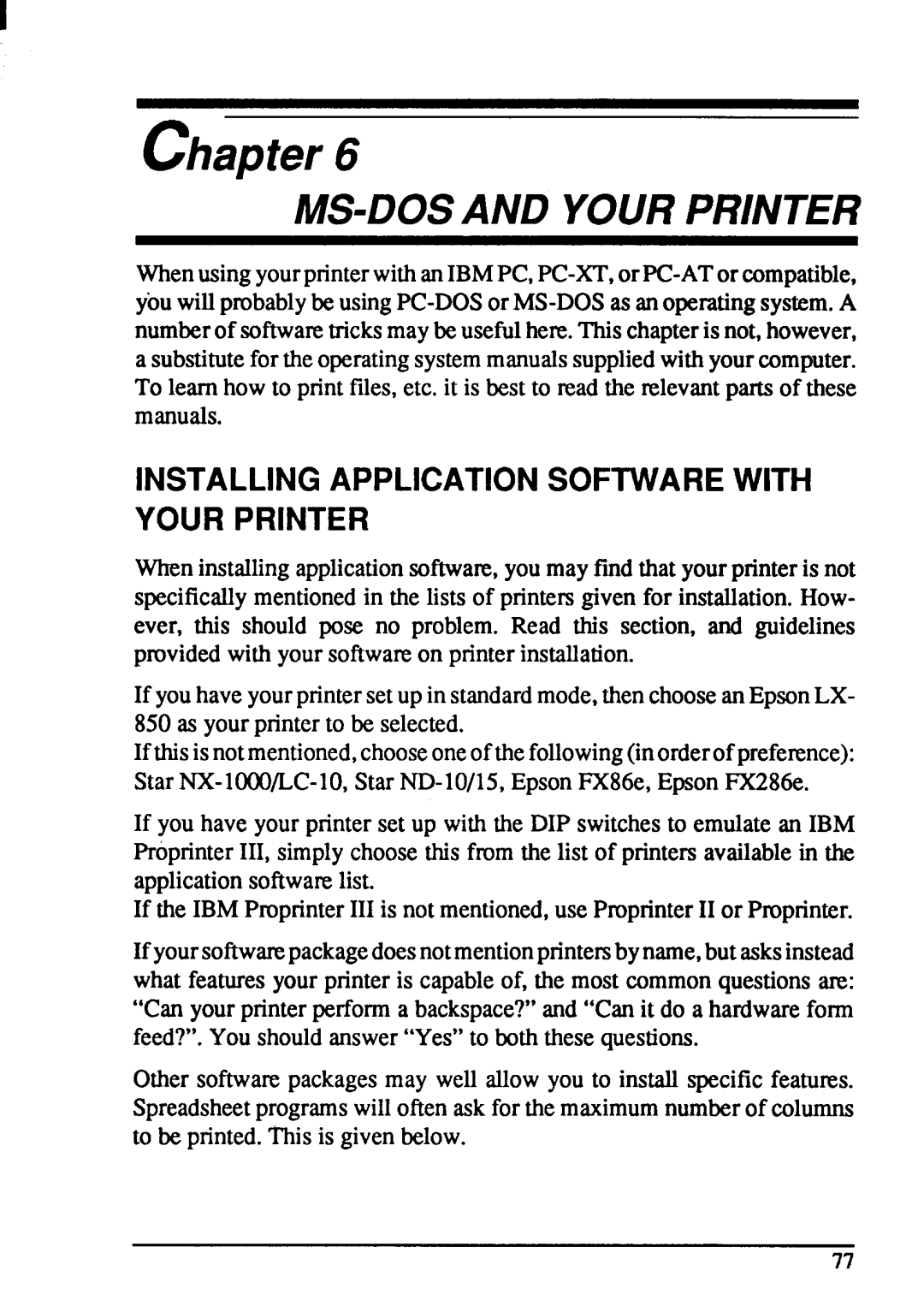 Star Micronics NX-1001 manual M A Y P, Installing Application Software With Your Printer, chapter 