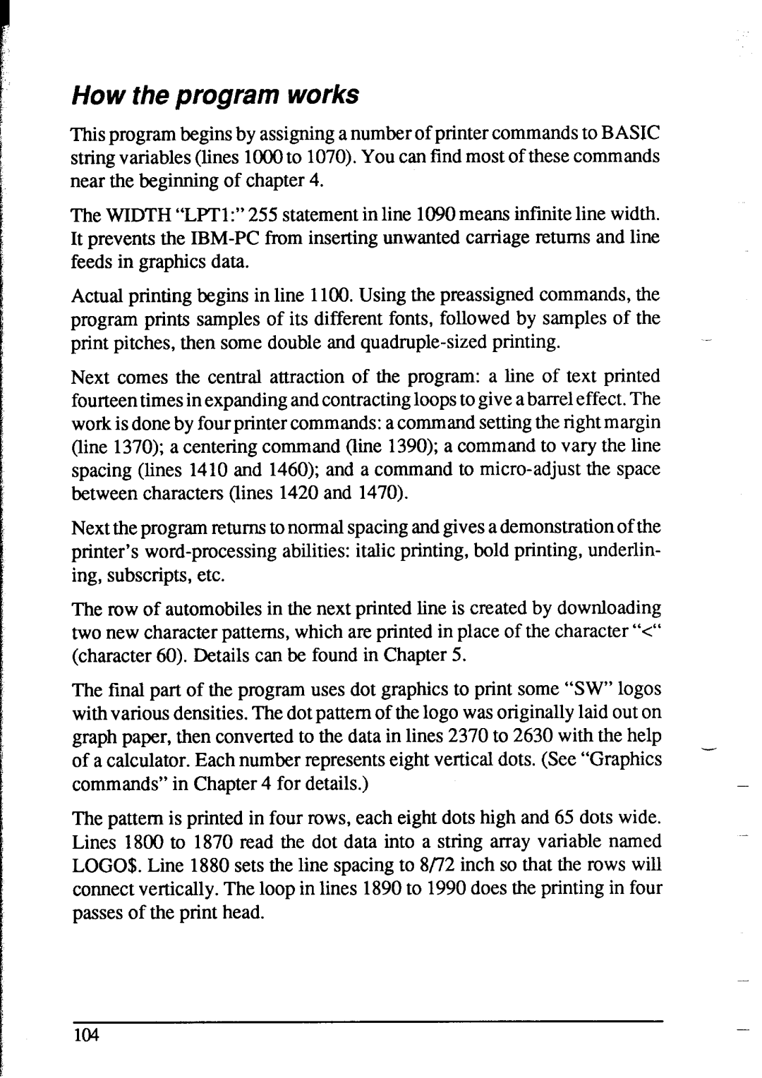 Star Micronics NX-1020 user manual How the program works 