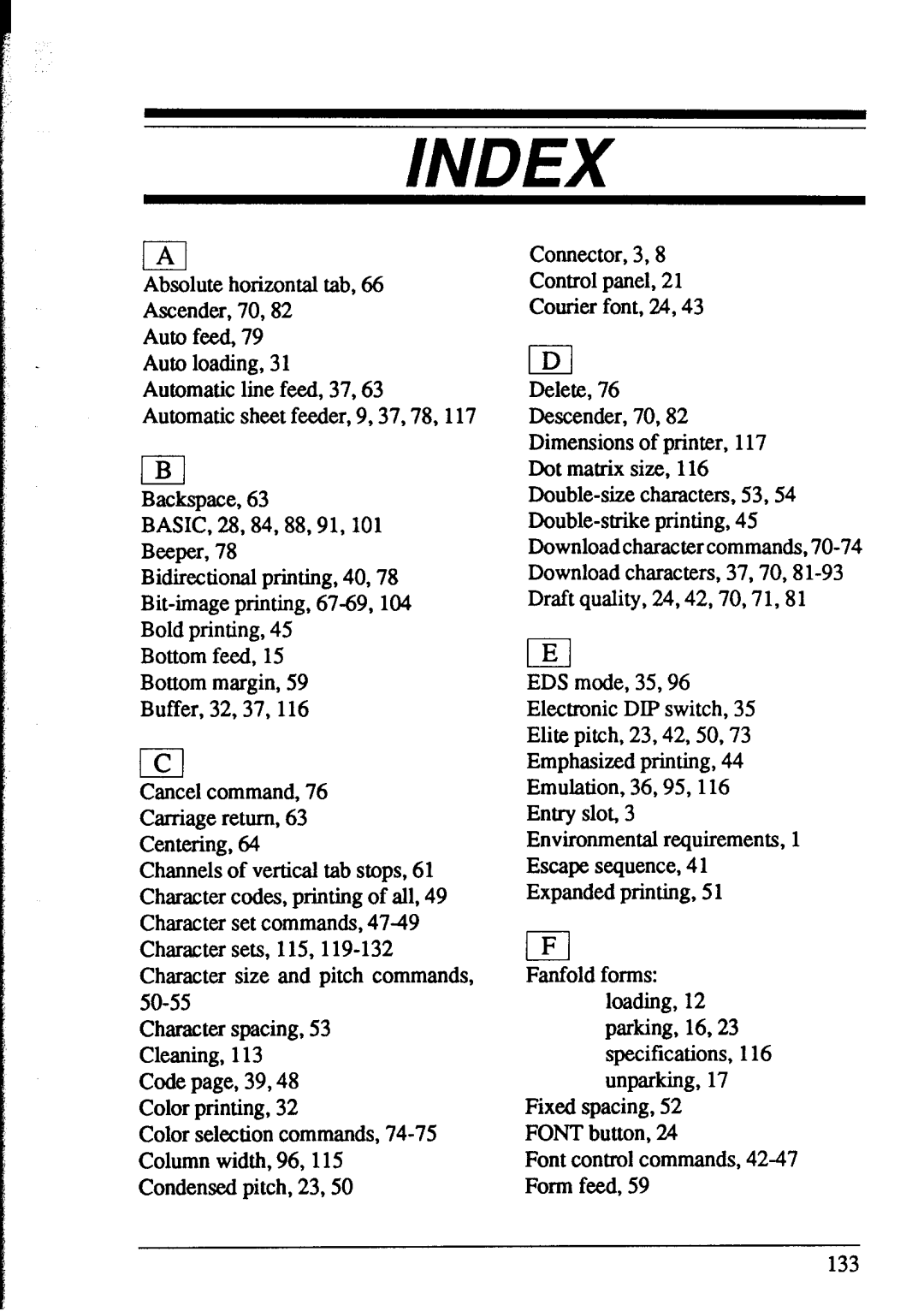 Star Micronics NX-1020 user manual La/Dex 