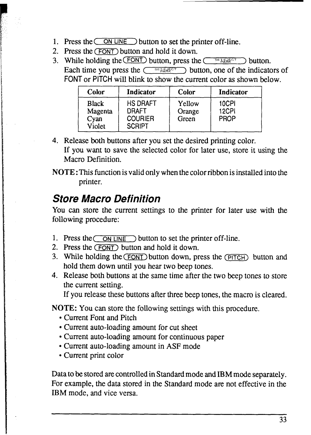 Star Micronics NX-1020 user manual Store Macro Definition 