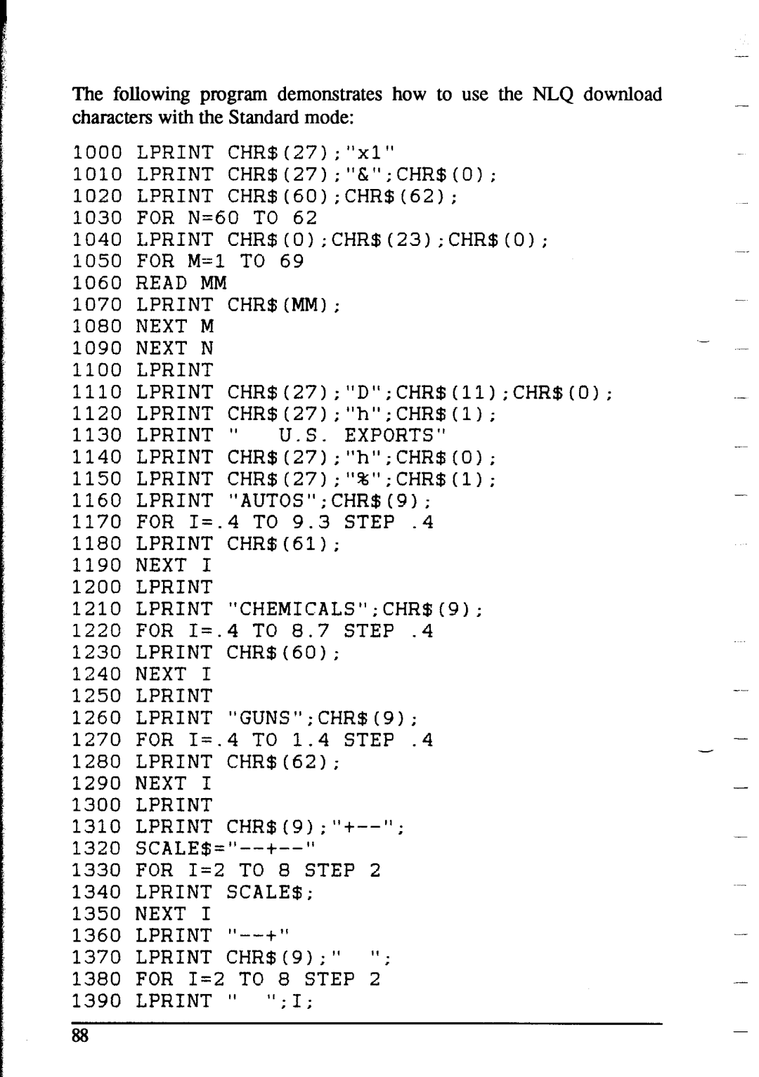 Star Micronics NX-1020 user manual Lprint Lprint CHEMICALSCHR$9 