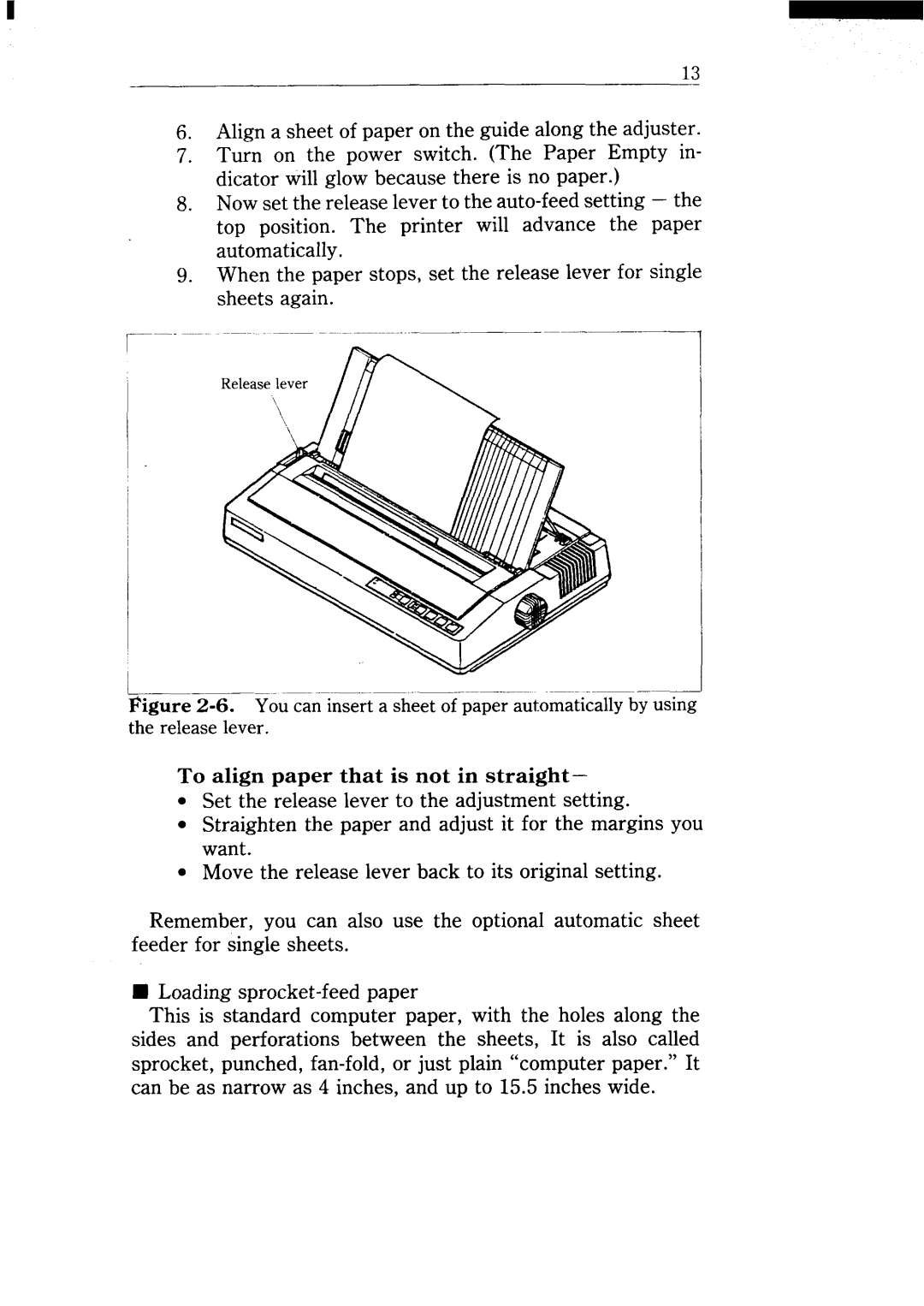 Star Micronics NX-15 user manual Align a sheet of paper on the guide along the adjuster 