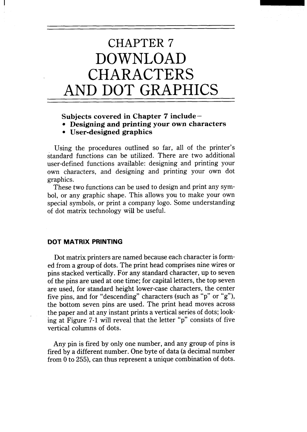 Star Micronics NX-15 user manual Download Characters DOT Graphics 