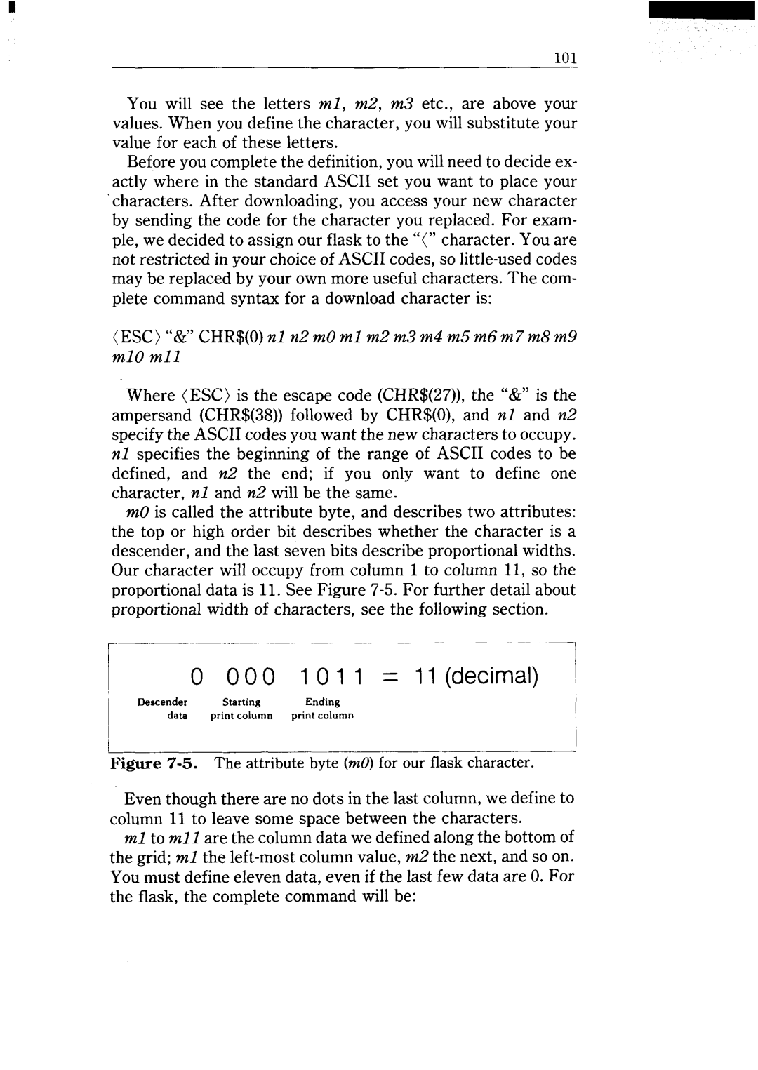 Star Micronics NX-15 user manual ‘----‘-’~, ESC & CHR$0 nl n2 mOml m2 m3 m4 m5 m6 m7 m8 m9 m10 mll 