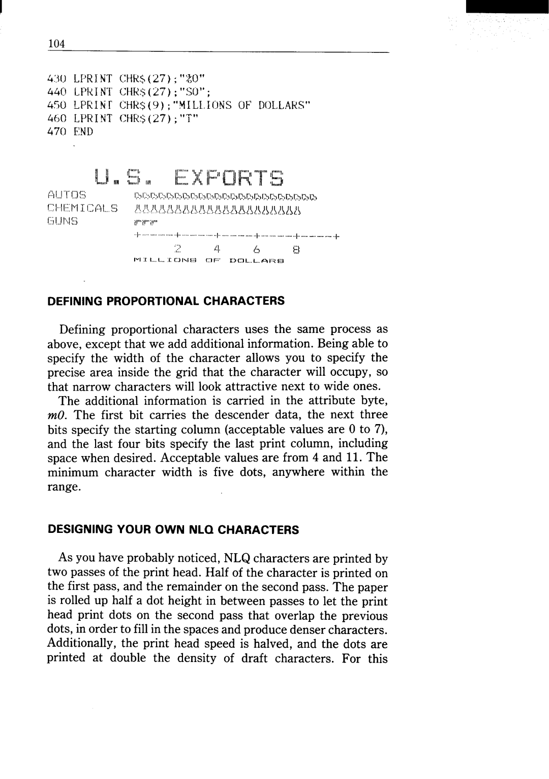 Star Micronics NX-15 user manual Defining Proportional Characters 