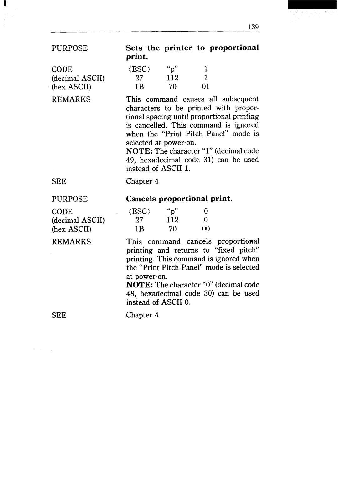 Star Micronics NX-15 user manual Characters to be printed with propor 