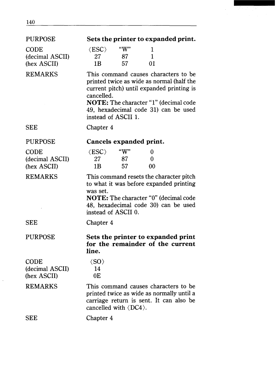 Star Micronics NX-15 user manual See Purpose Code 