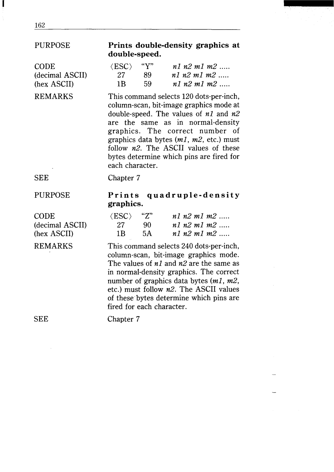 Star Micronics NX-15 user manual Code ESC, N2 ml 