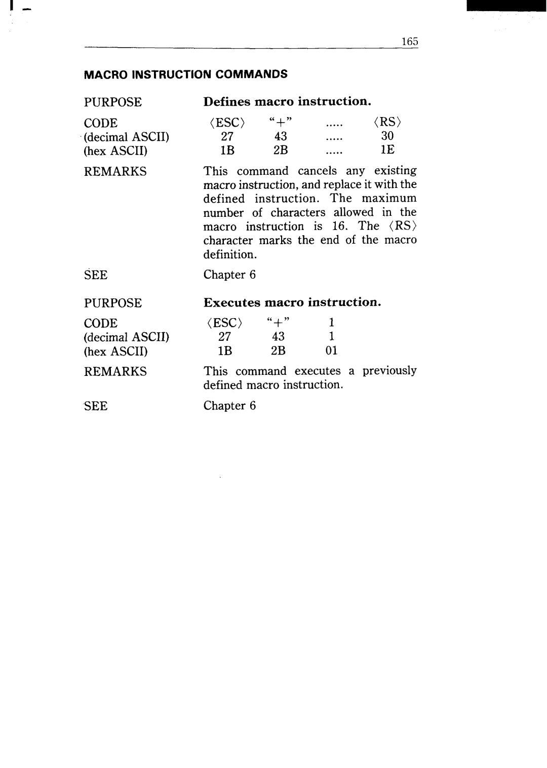 Star Micronics NX-15 user manual Defines macro instruction 