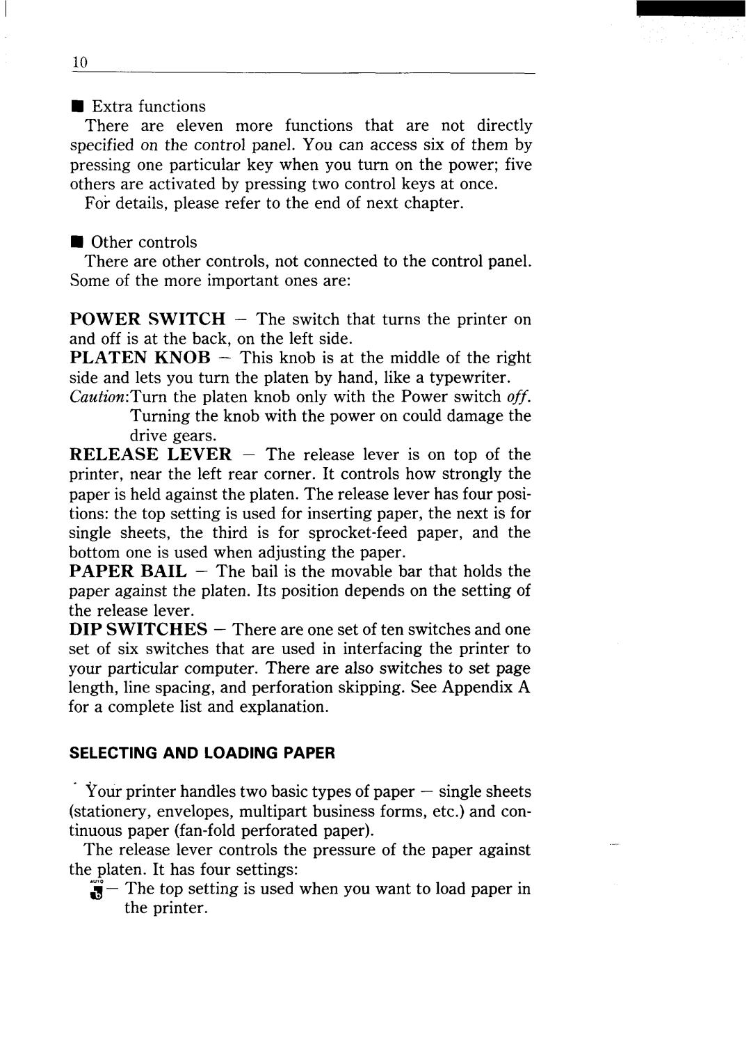 Star Micronics NX-15 user manual Selecting and Loading Paper 