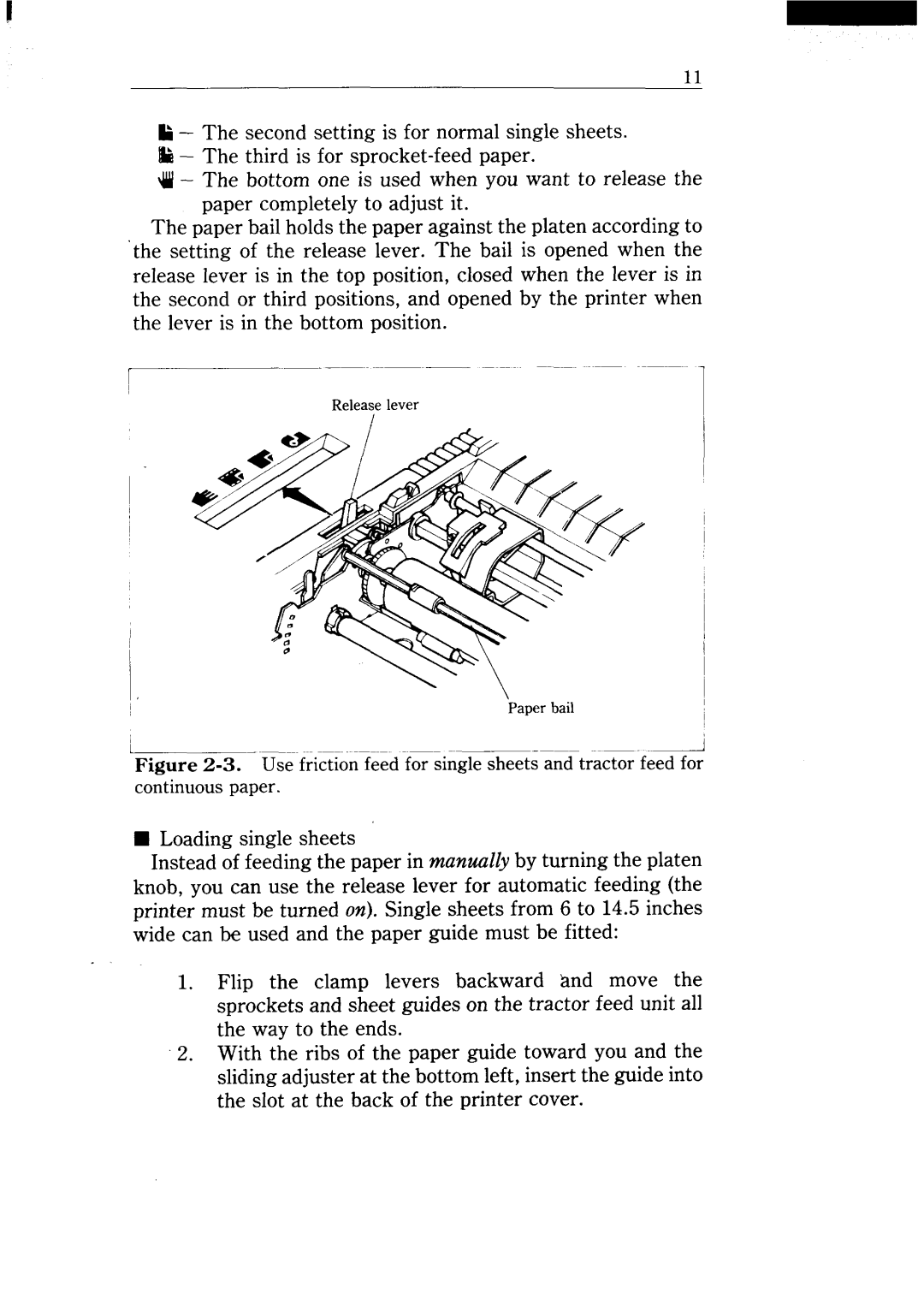 Star Micronics NX-15 user manual Release lever 