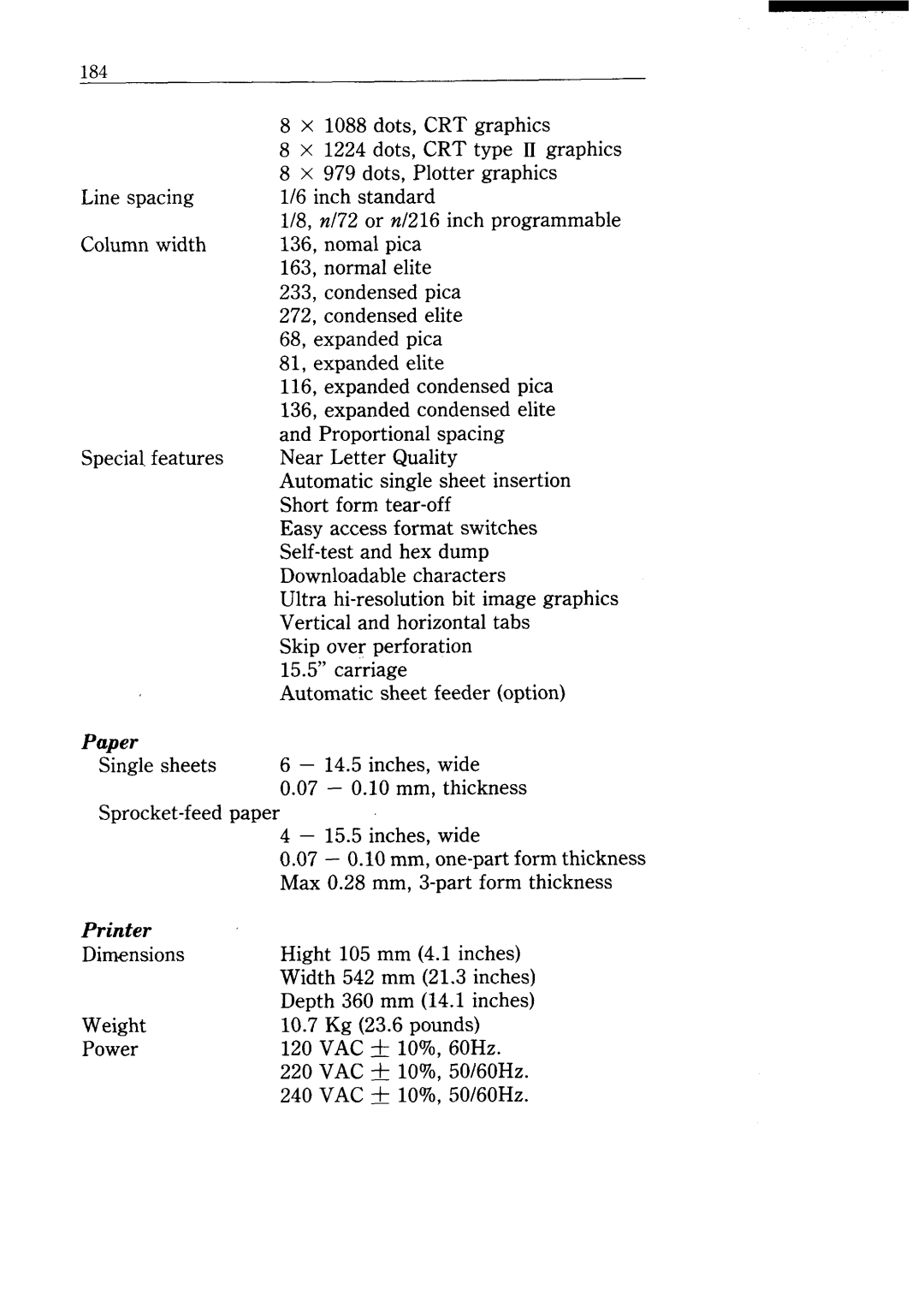 Star Micronics NX-15 user manual Paper 