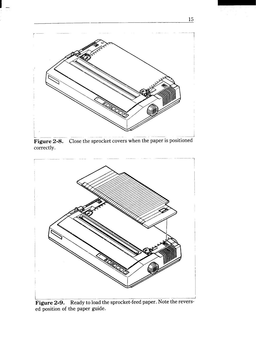 Star Micronics NX-15 user manual Closethe sprocketcoverswhenthe paper is positioned correctly 