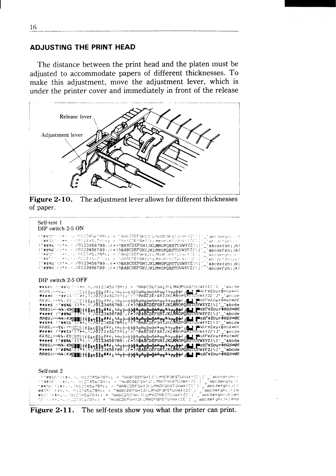 Star Micronics NX-15 user manual Adjusting the Print Head 