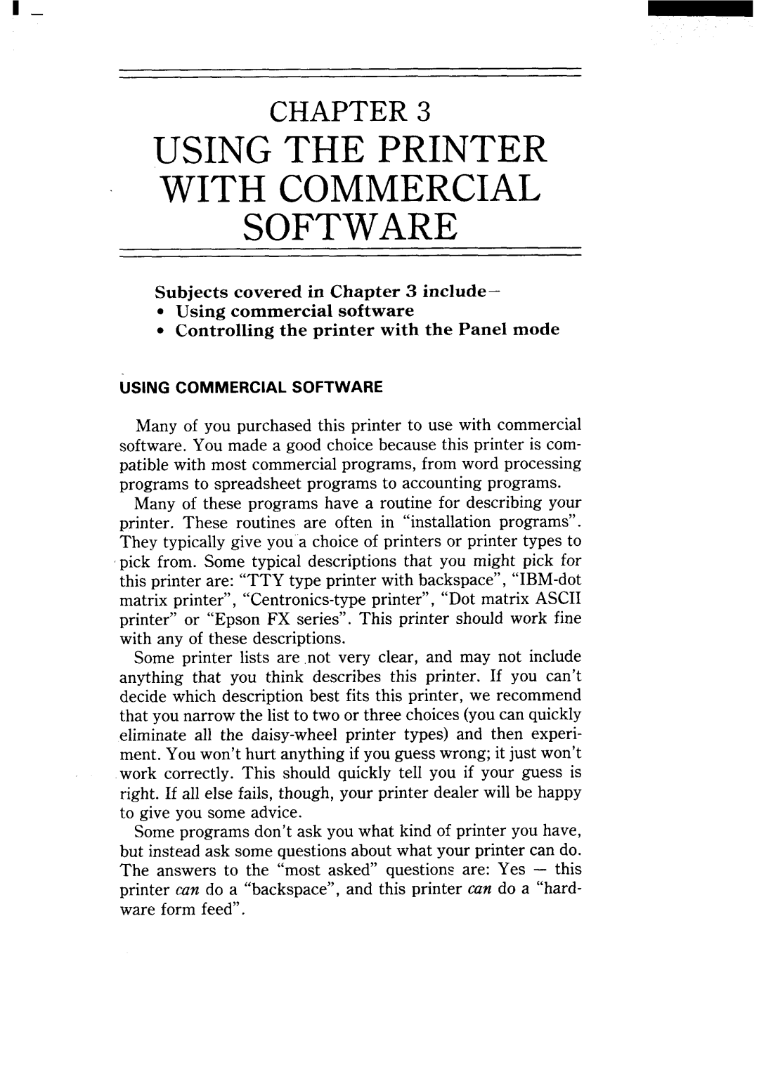 Star Micronics NX-15 user manual Using the Printer with Commercial Software 