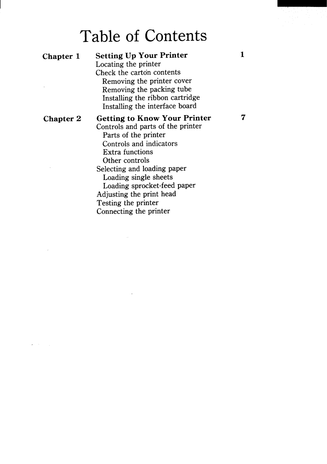 Star Micronics NX-15 user manual Table of Contents 