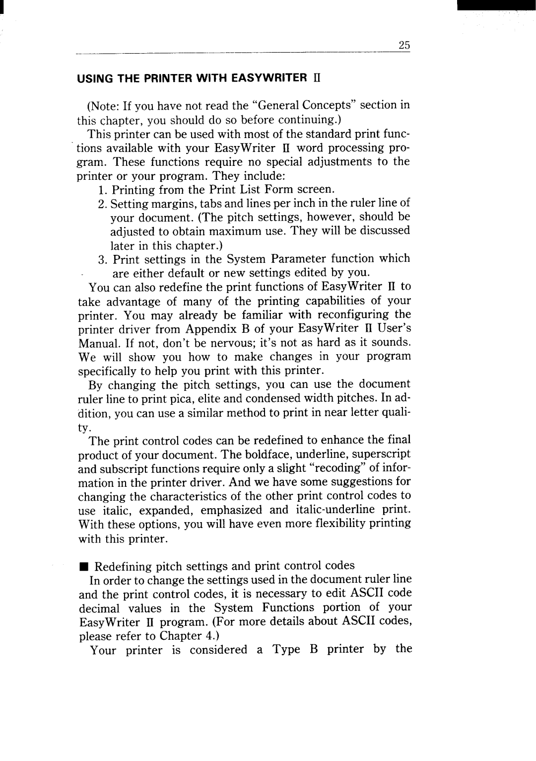 Star Micronics NX-15 user manual Using the Printerwith Easywriter 