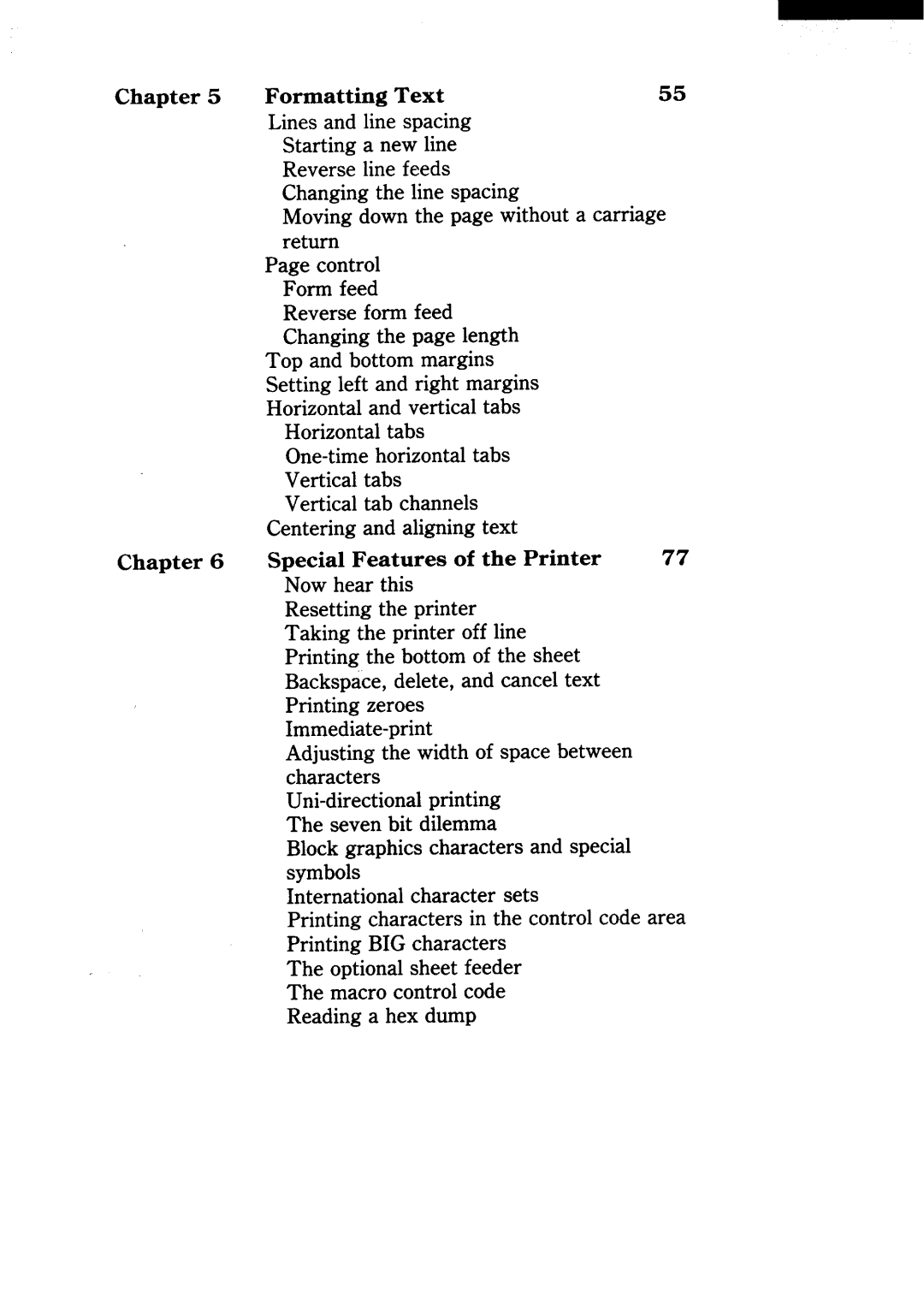 Star Micronics NX-15 user manual FormattingText55, SpecialFeaturesof the Printer 