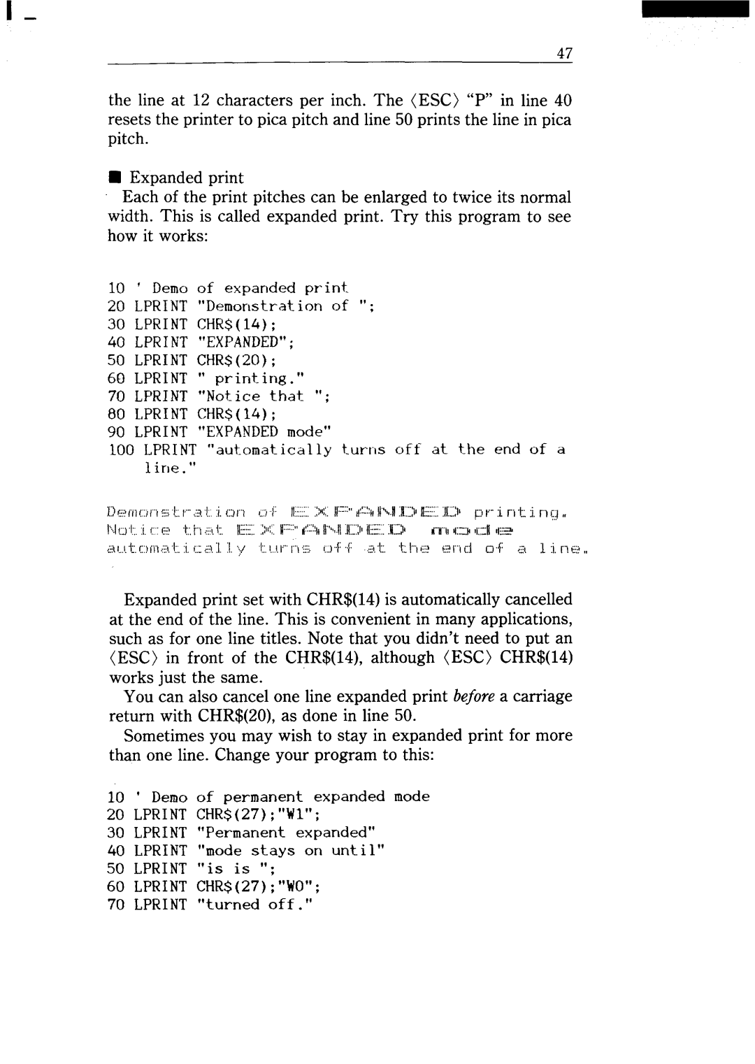 Star Micronics NX-15 user manual Lprint Expanded 