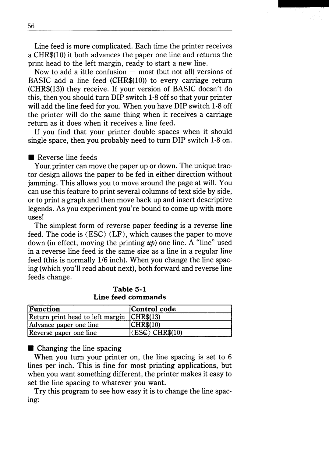 Star Micronics NX-15 user manual Return print head to left margin CHR$13 