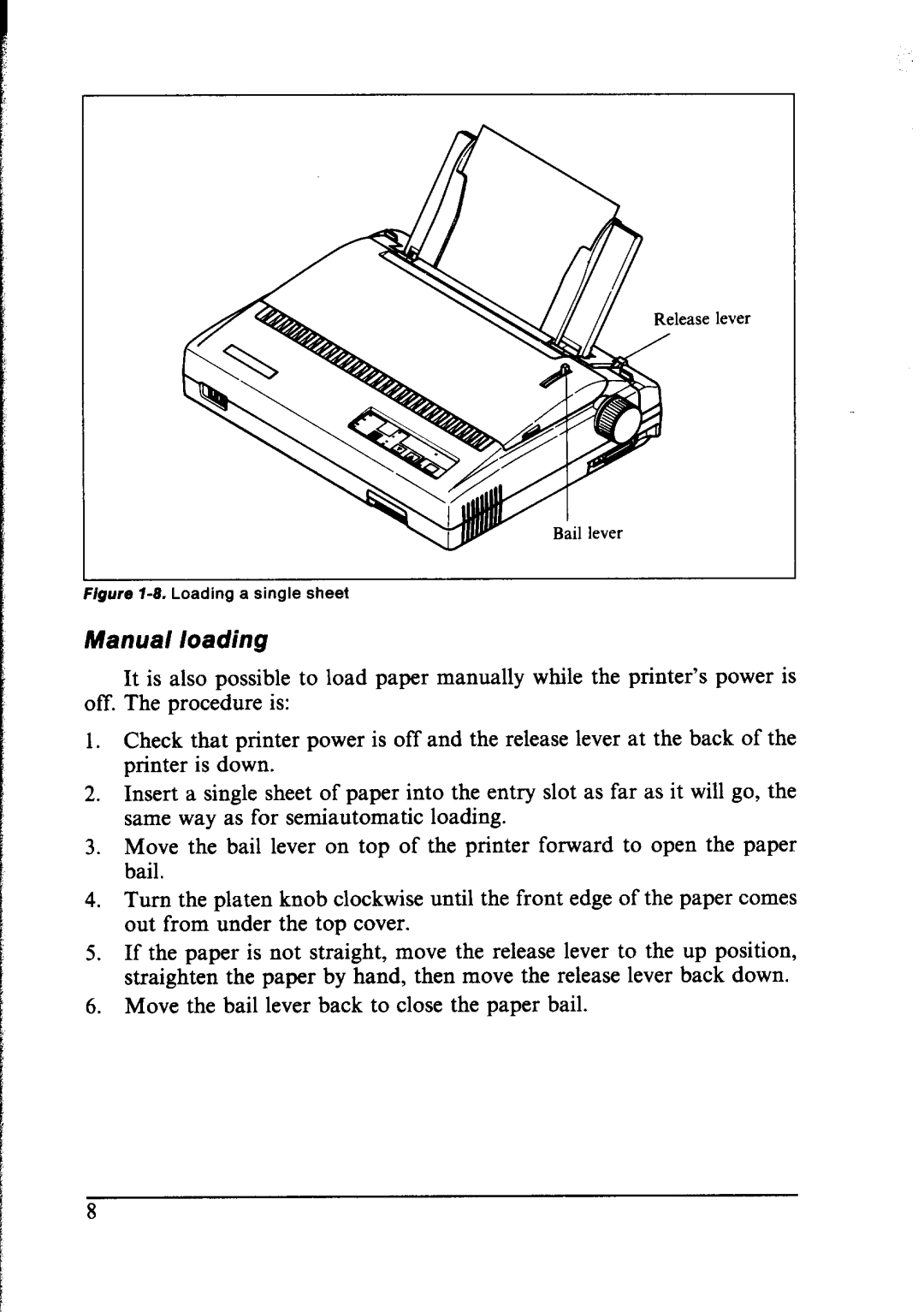 Star Micronics NX-2400 user manual Manual loading 