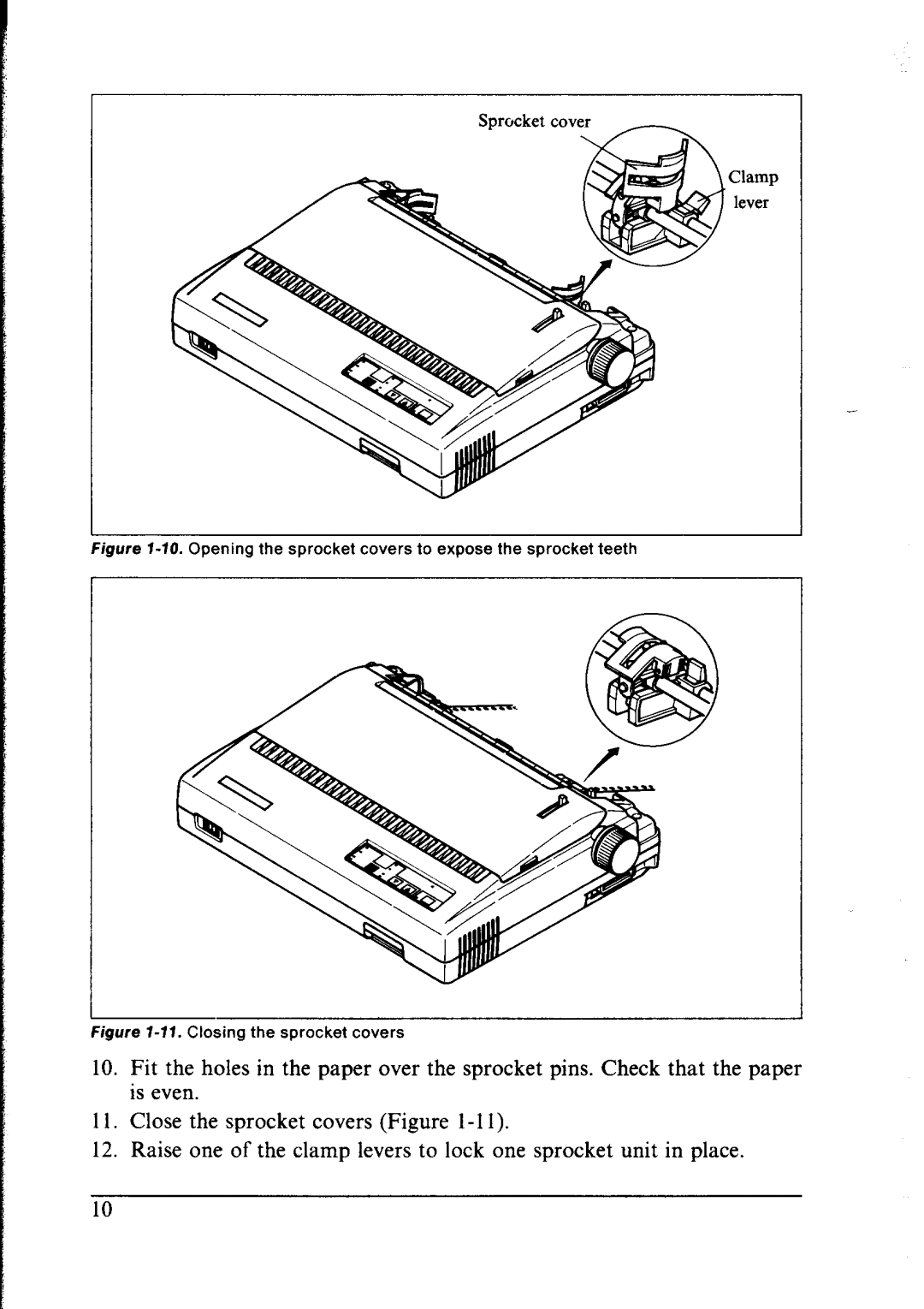 Star Micronics NX-2400 user manual Closing the sprocket covers 