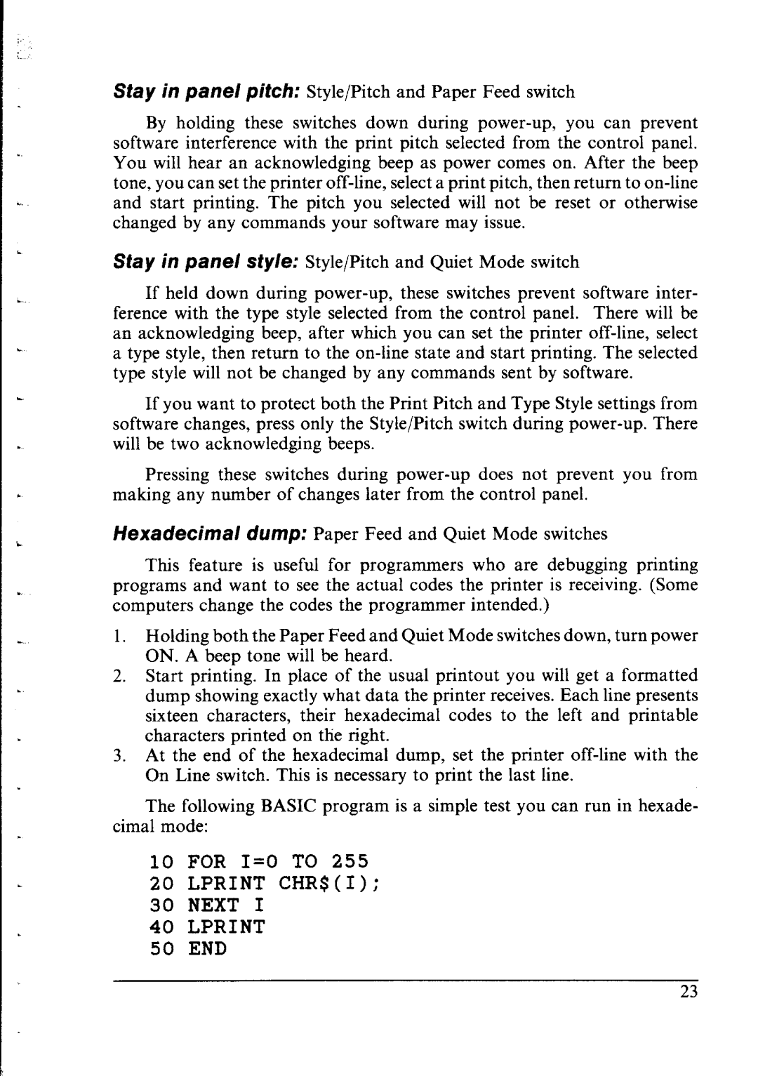 Star Micronics NX-2400 user manual Lprint CHR$I Next 