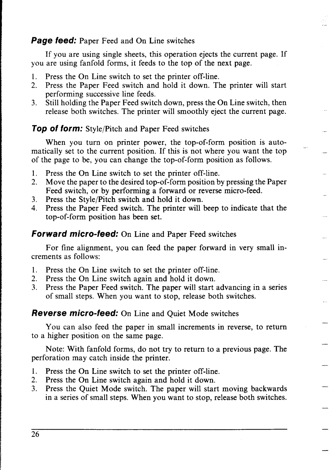 Star Micronics NX-2400 user manual Top Of fOff?L Style/Pitch 