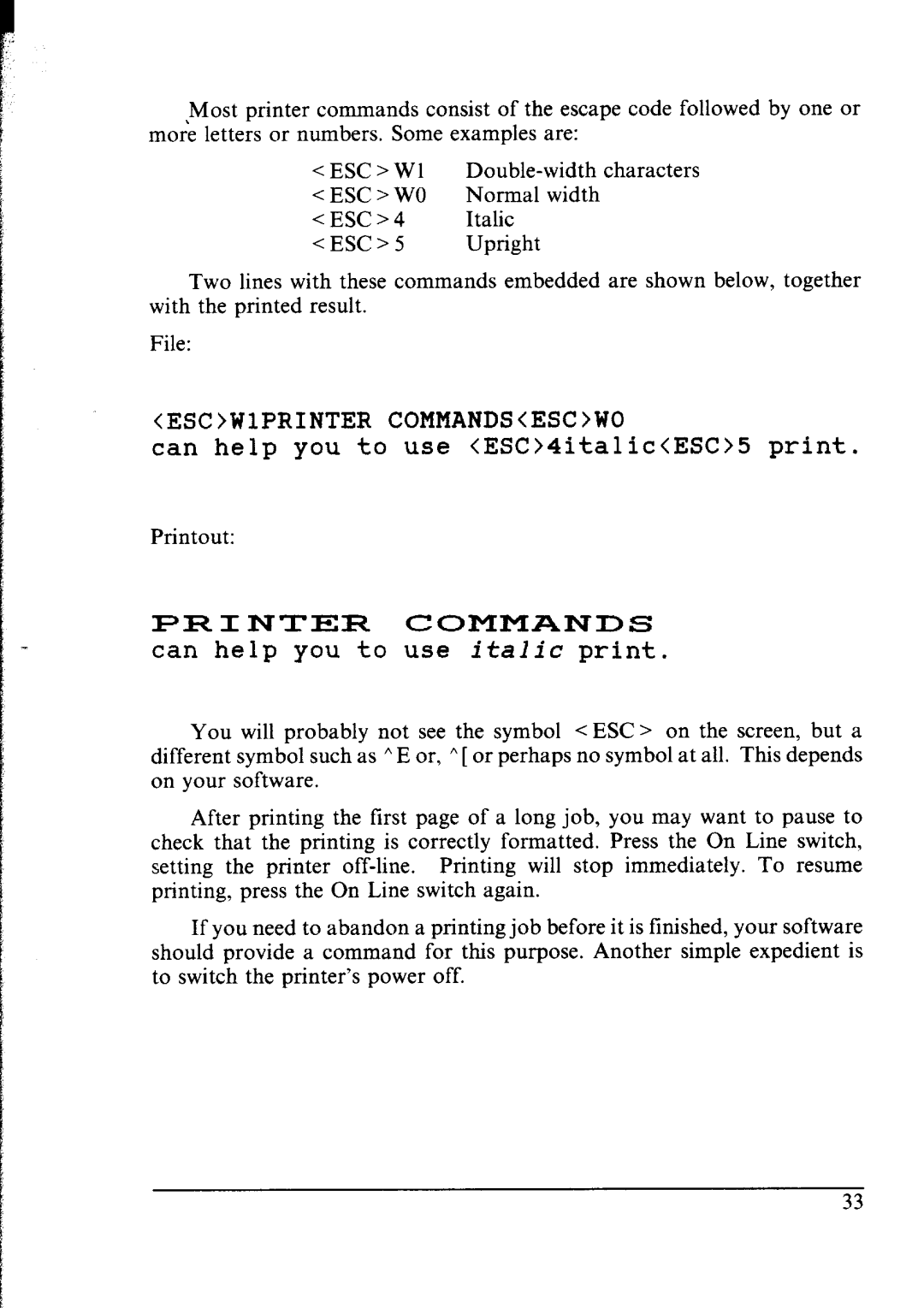 Star Micronics NX-2400 user manual Printercommands 