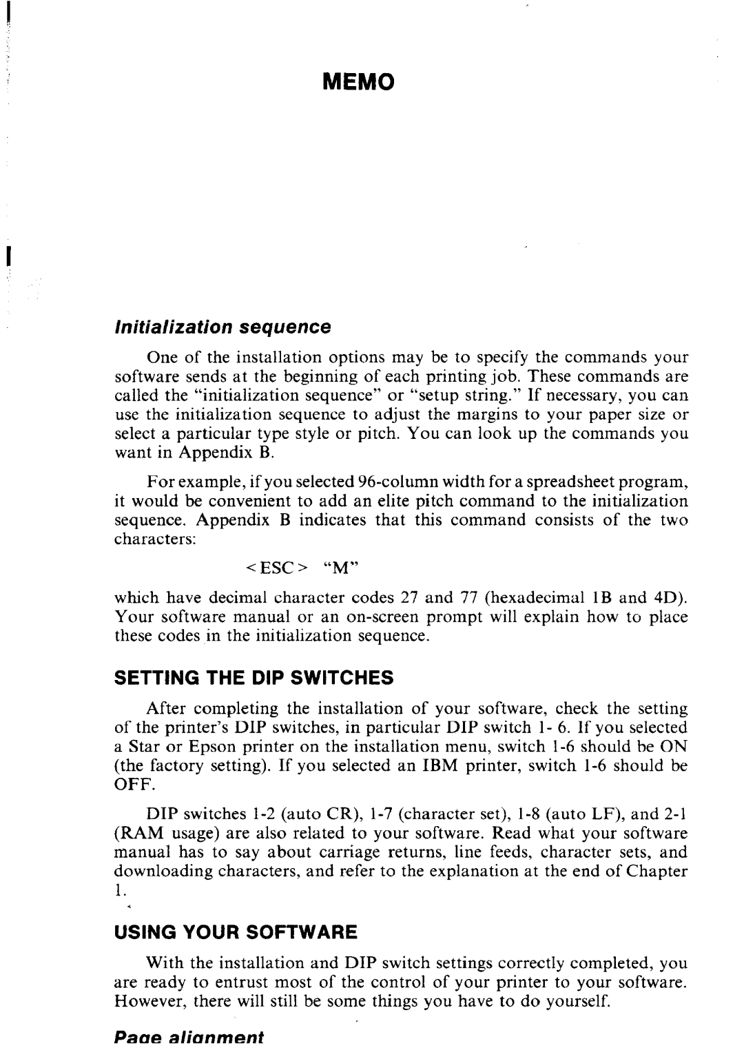 Star Micronics NX-2410 user manual Memo 